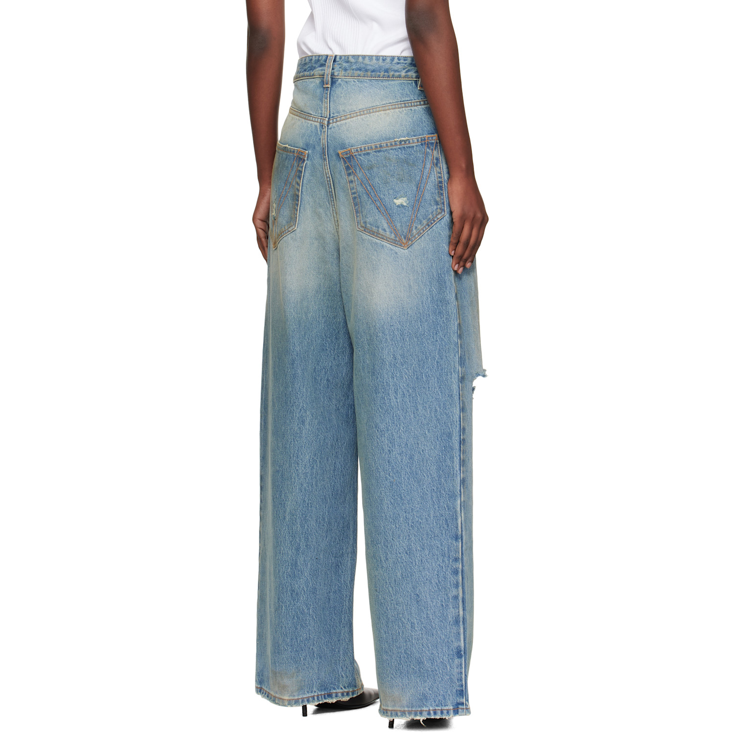  Vetements Blue Distressed Baggy Jeans 