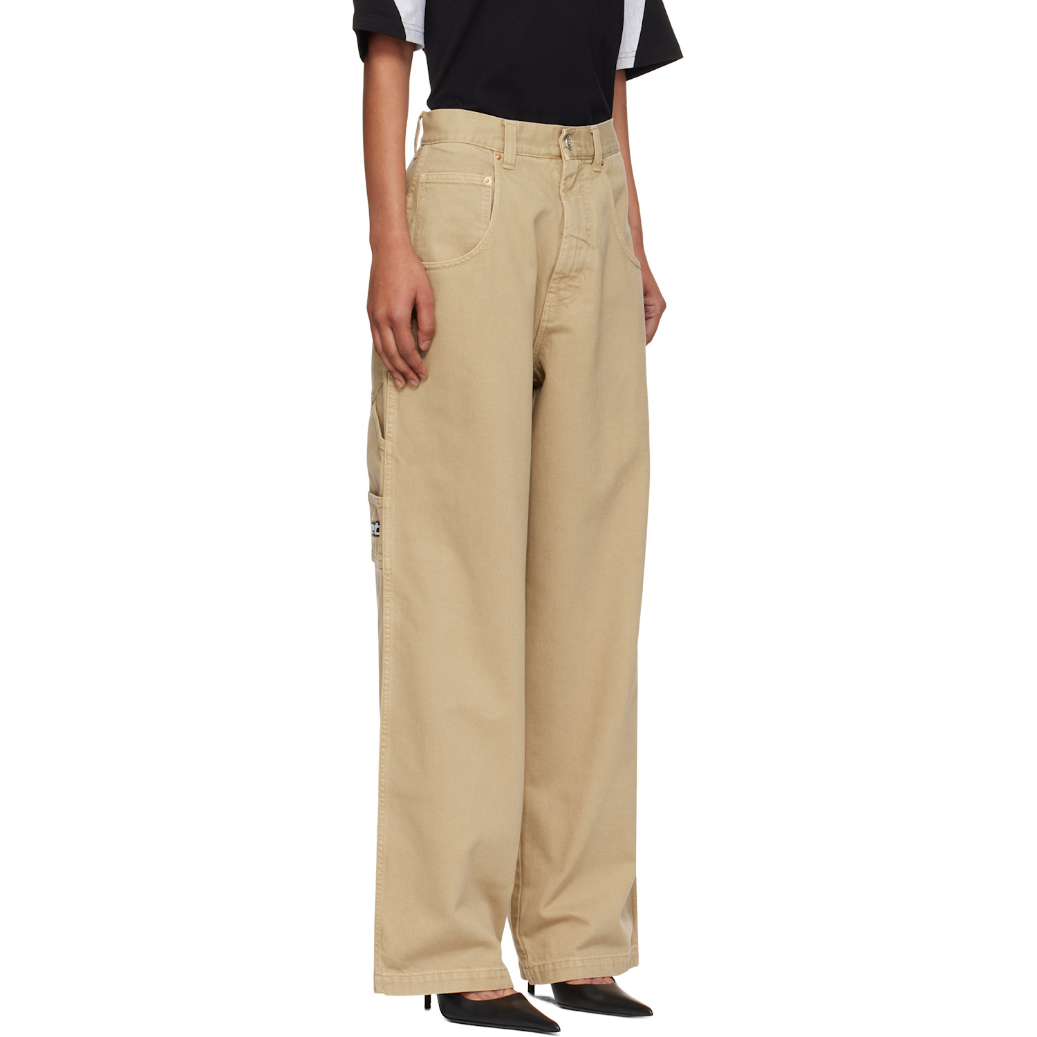  Vetements Beige Hip-hop Jeans 