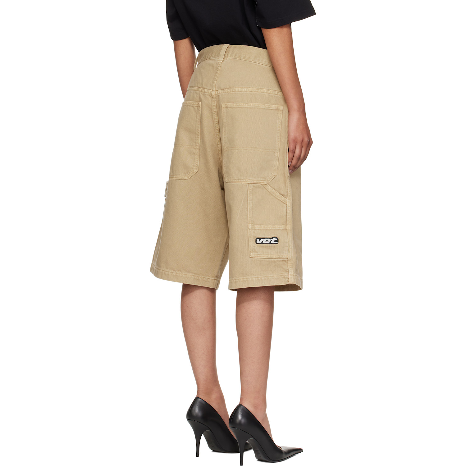  Vetements Beige Hip-hop Denim Shorts 