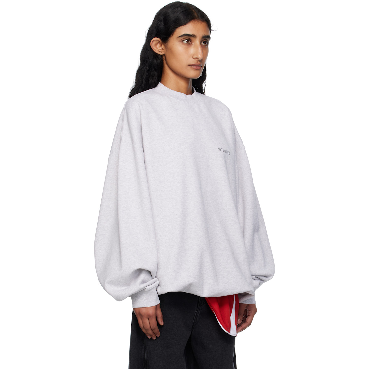 Vetements Gray Logo Oversized Sweatshirt 