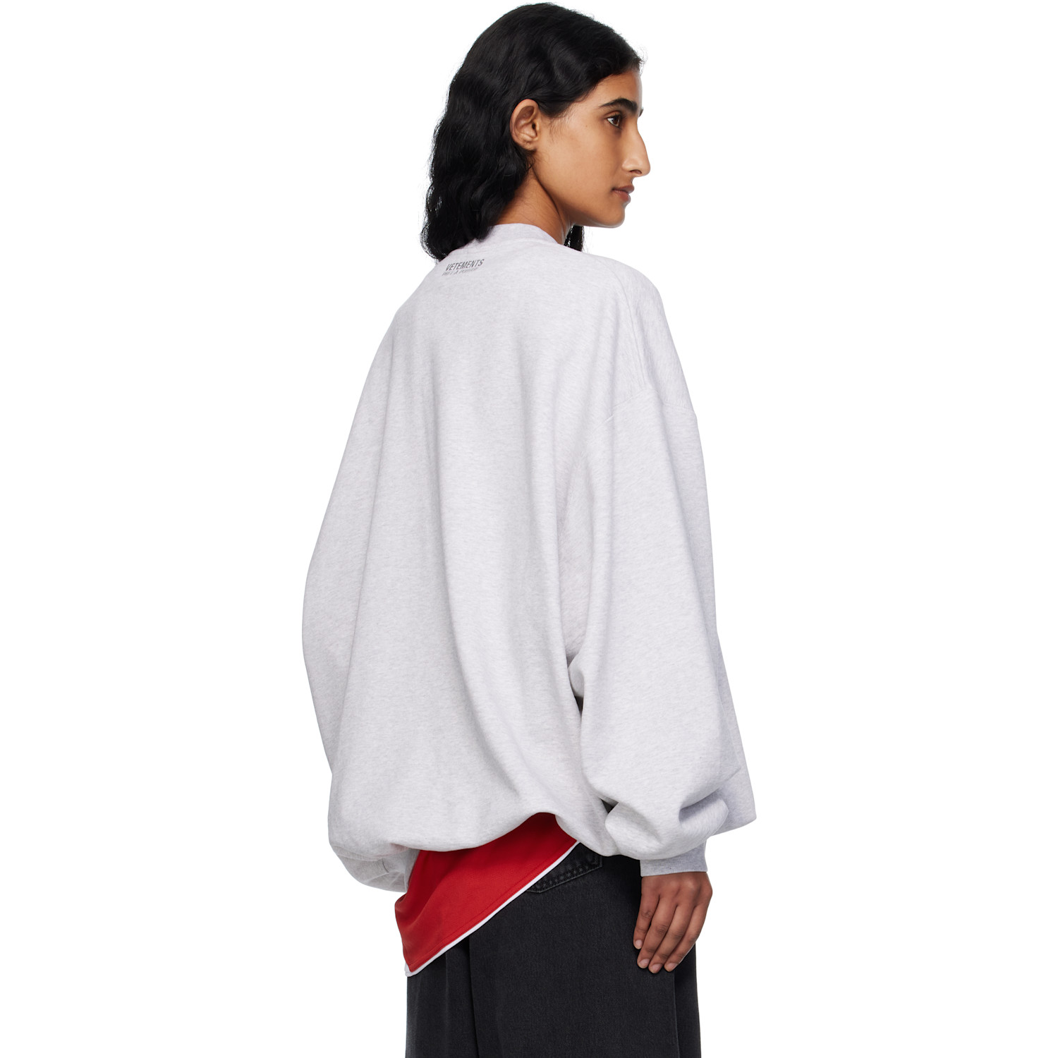  Vetements Gray Logo Oversized Sweatshirt 