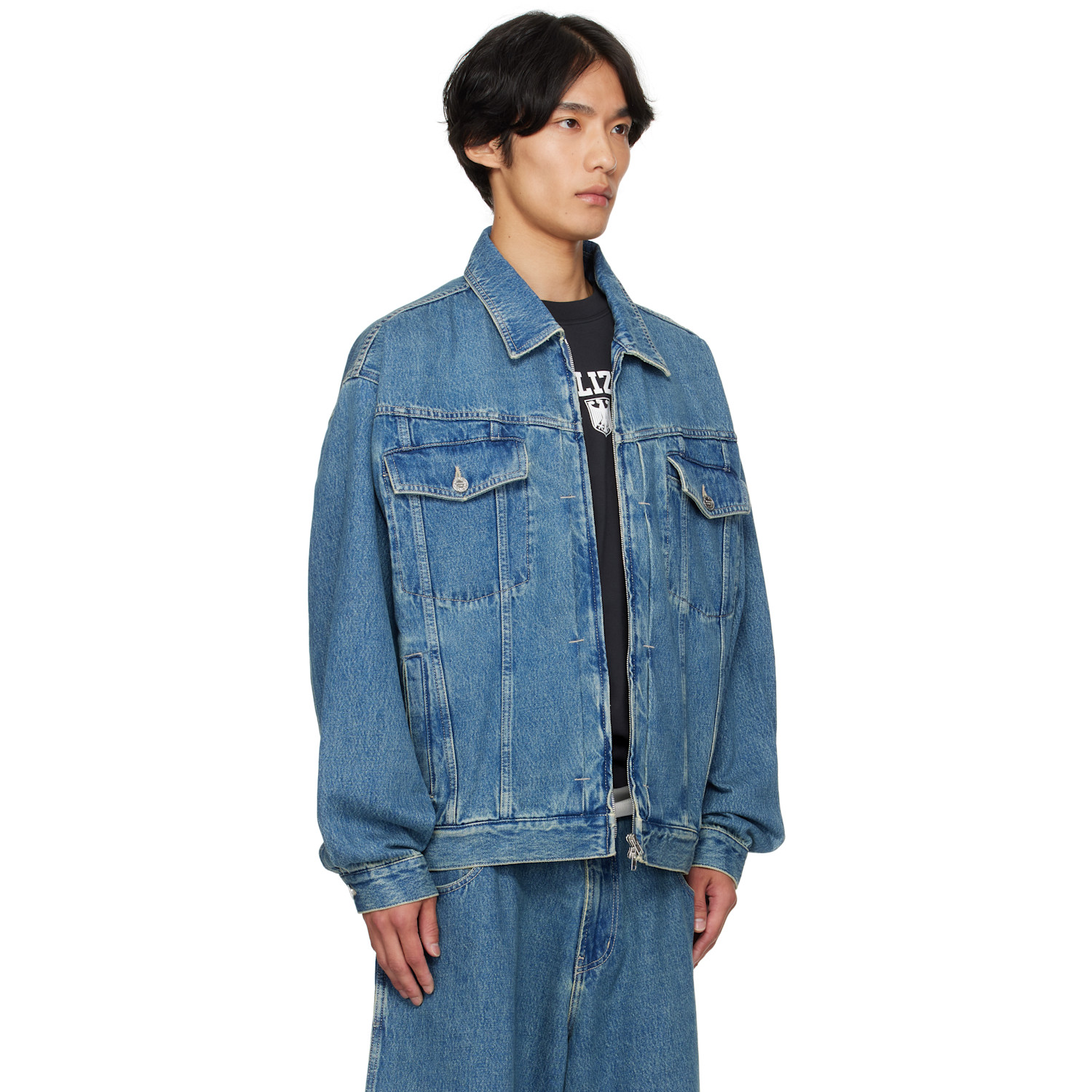  Vetements Blue Hip-hop Denim Jacket 