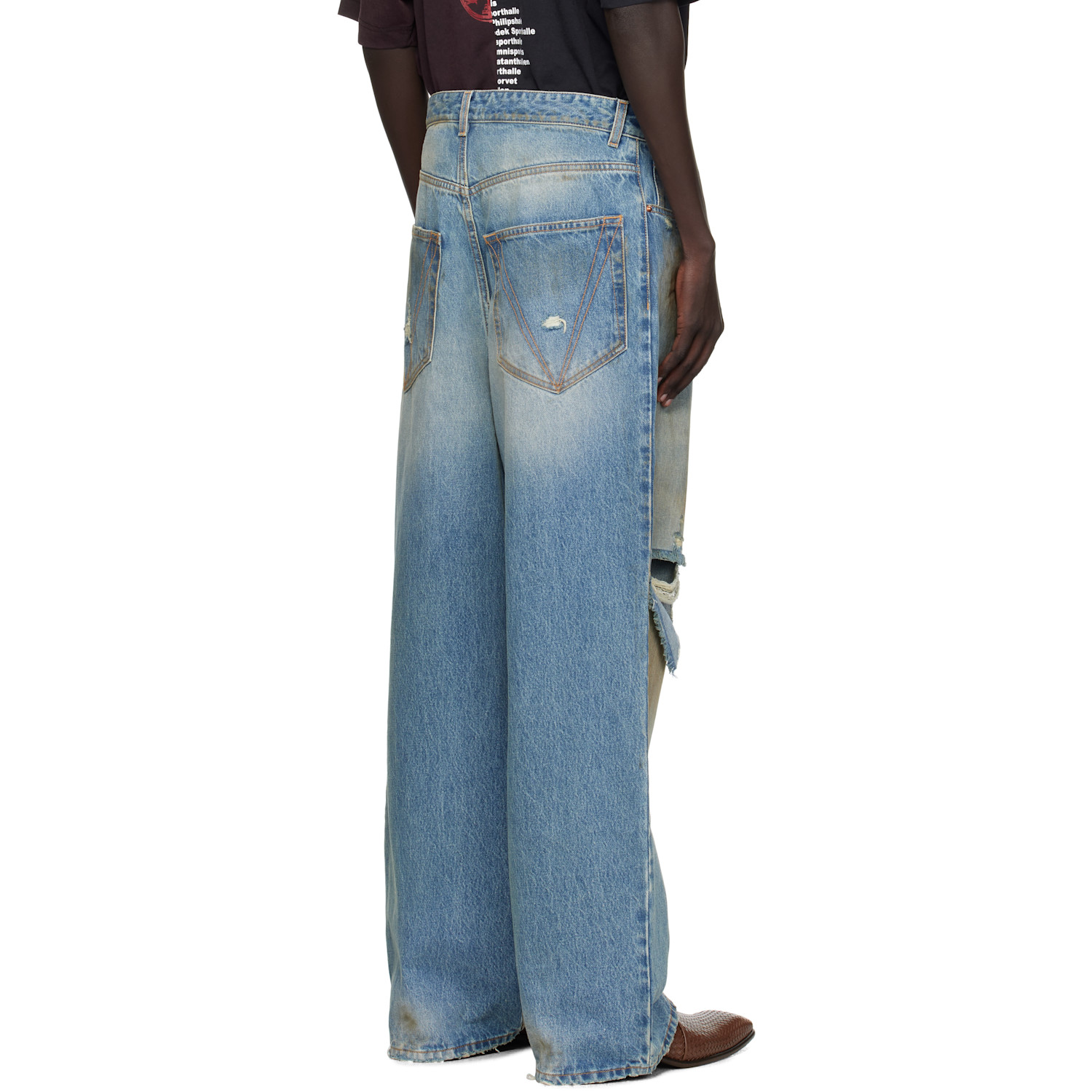  Vetements Blue Distressed Baggy Jeans 