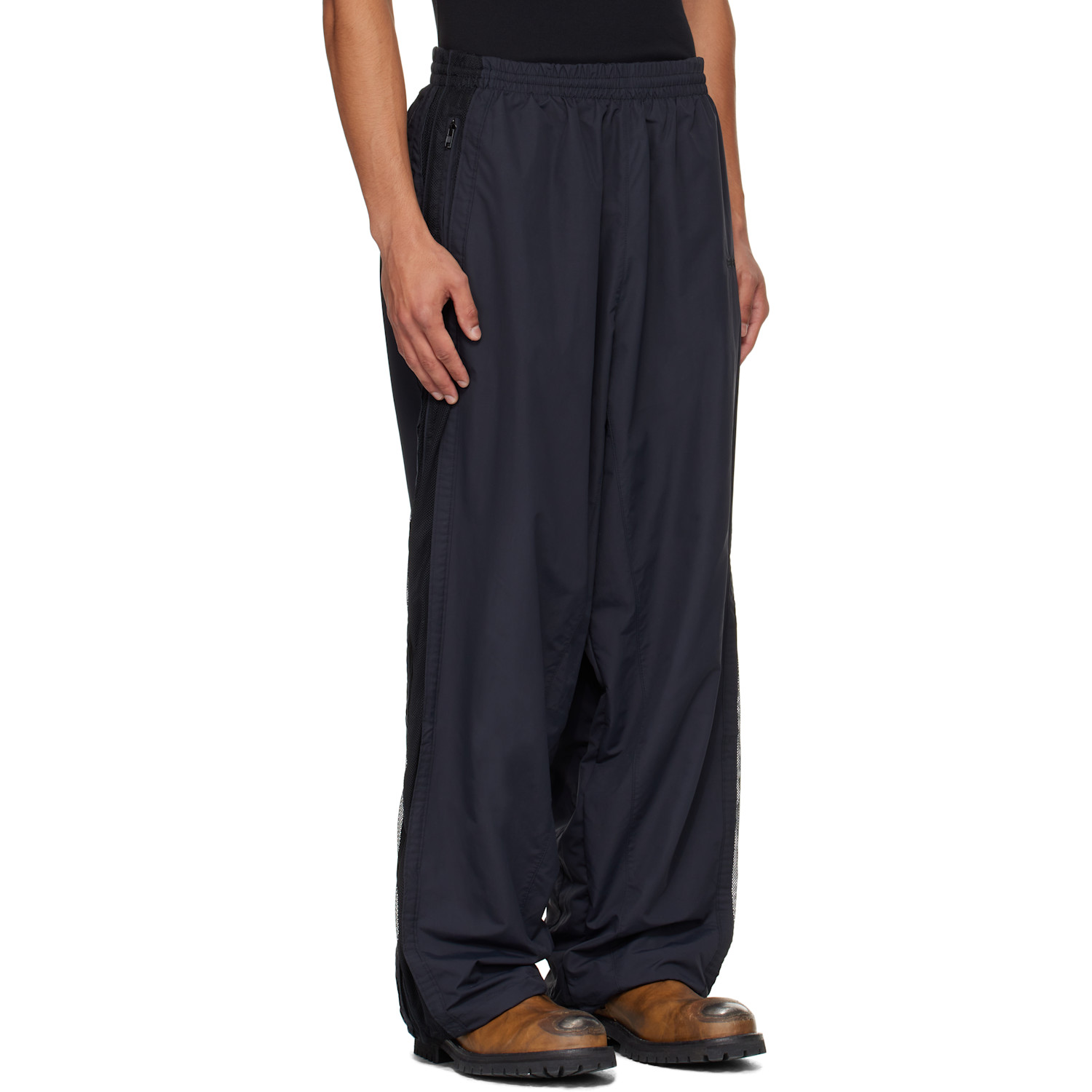  Vetements Black Mesh Panel Track Pants 