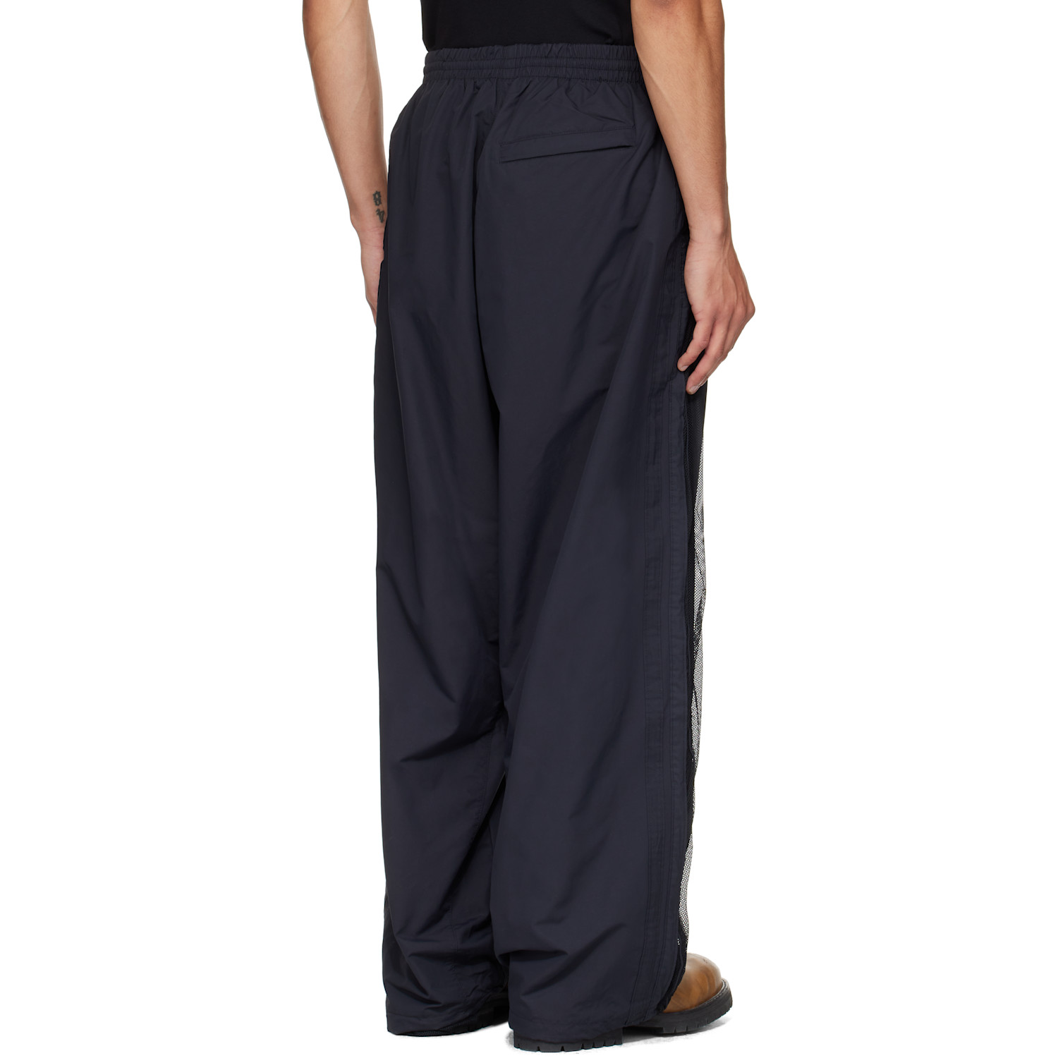  Vetements Black Mesh Panel Track Pants 
