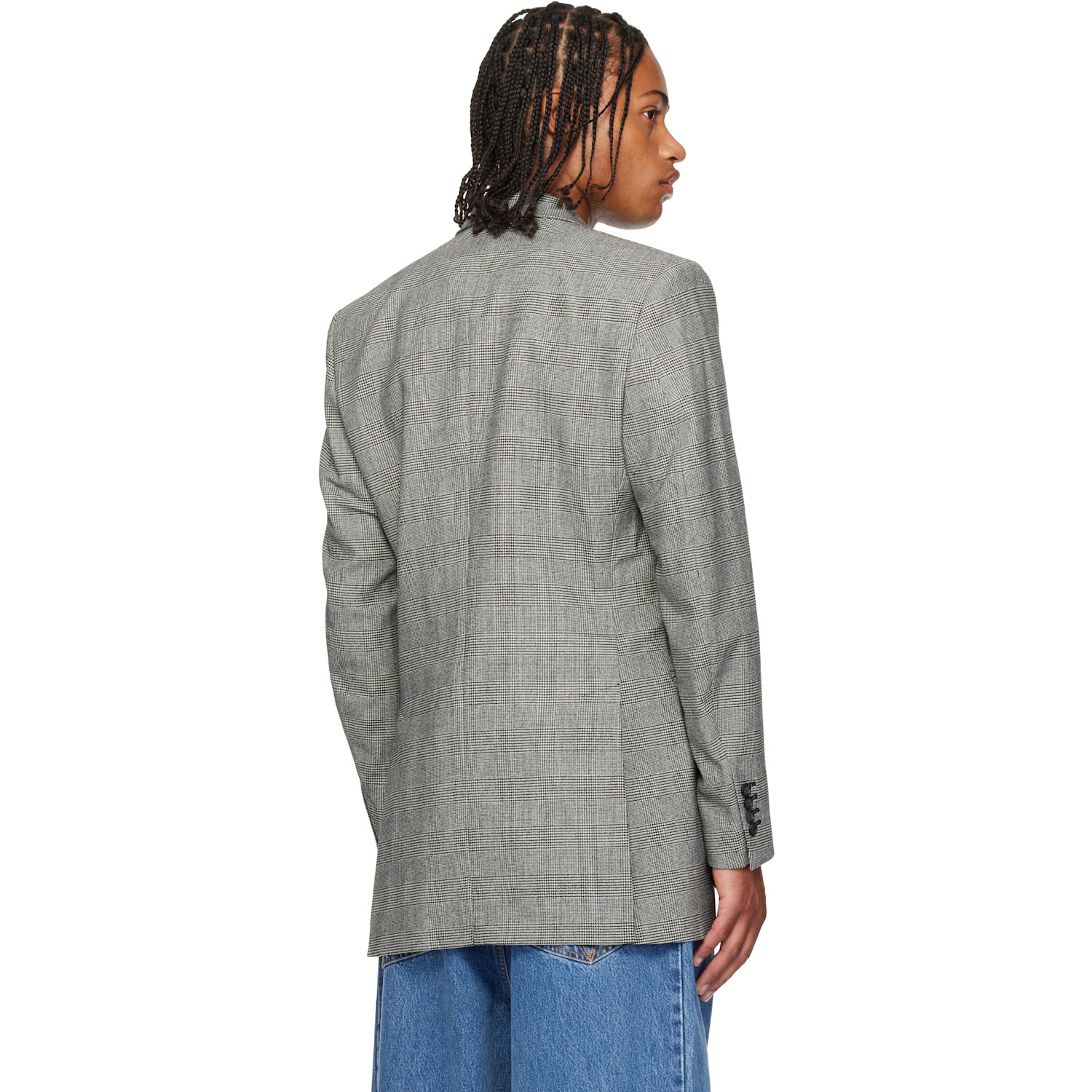  Vetements Gray Fitted Zip Tailored Blazer 