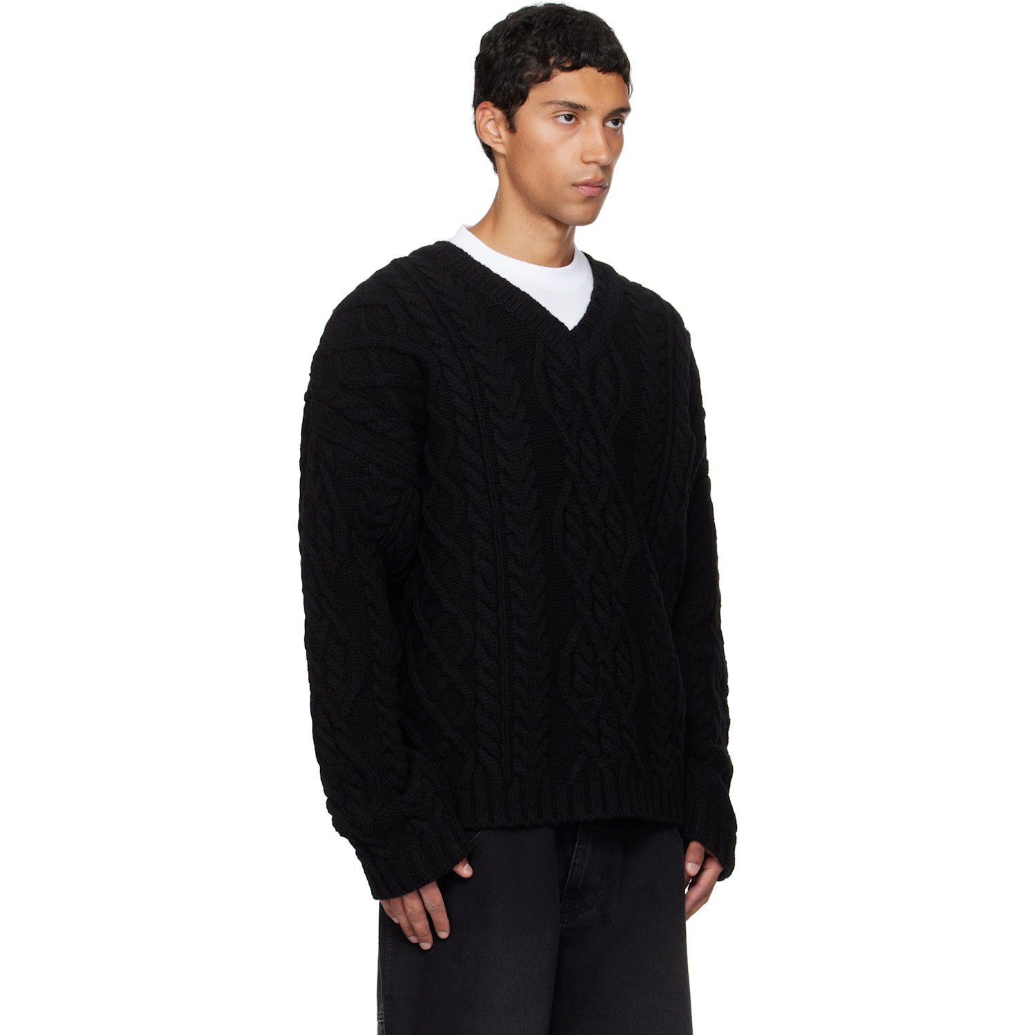  Vetements Black Cable-knit Sweater 