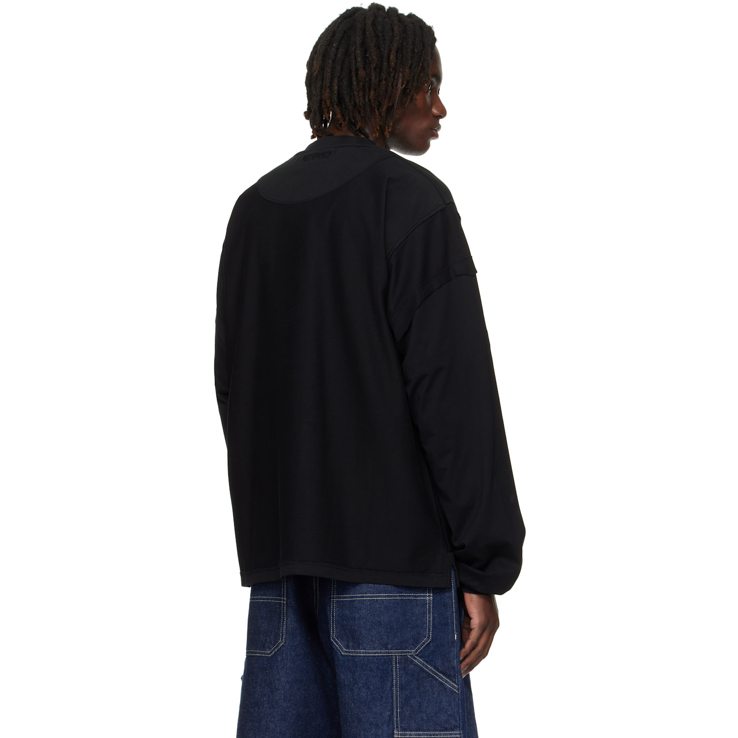  Vetements Black 'shut Down' Embroidered Longsleeve Sweatshirt 