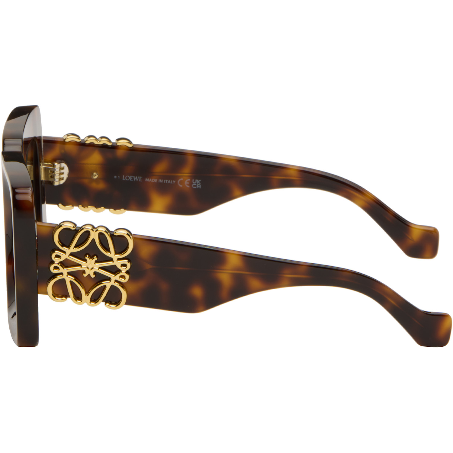  Loewe Brown Beveled Square Maxi Anagram Sunglasses 