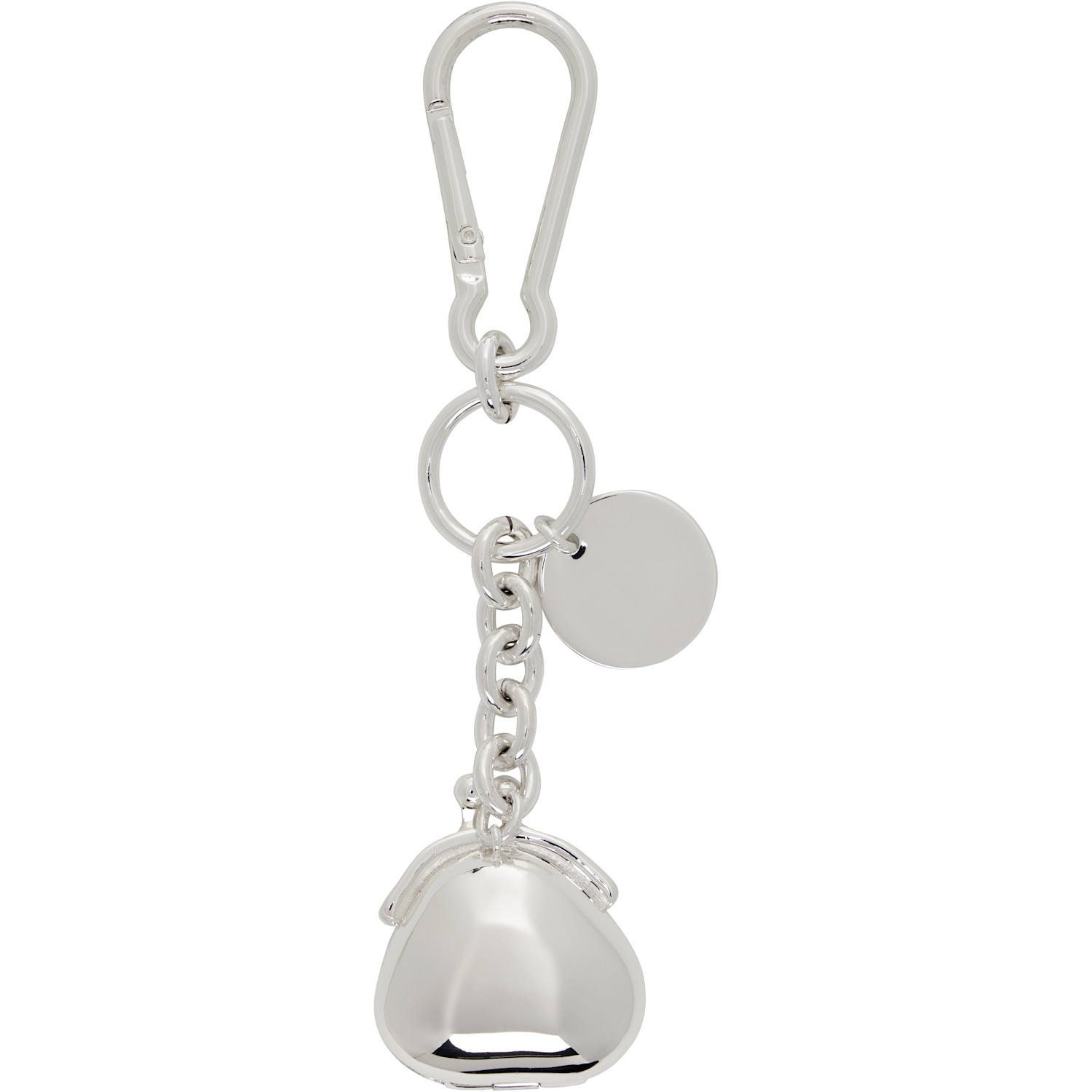 Sandy Liang Silver Souvenir Pouch Charm Keychain 
