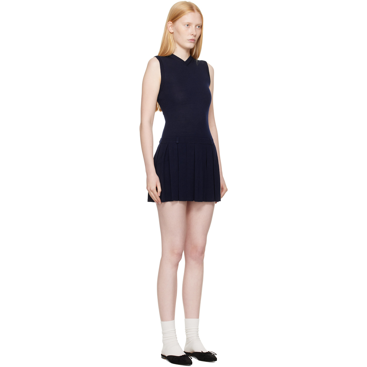  Sandy Liang Navy Millie Minidress 