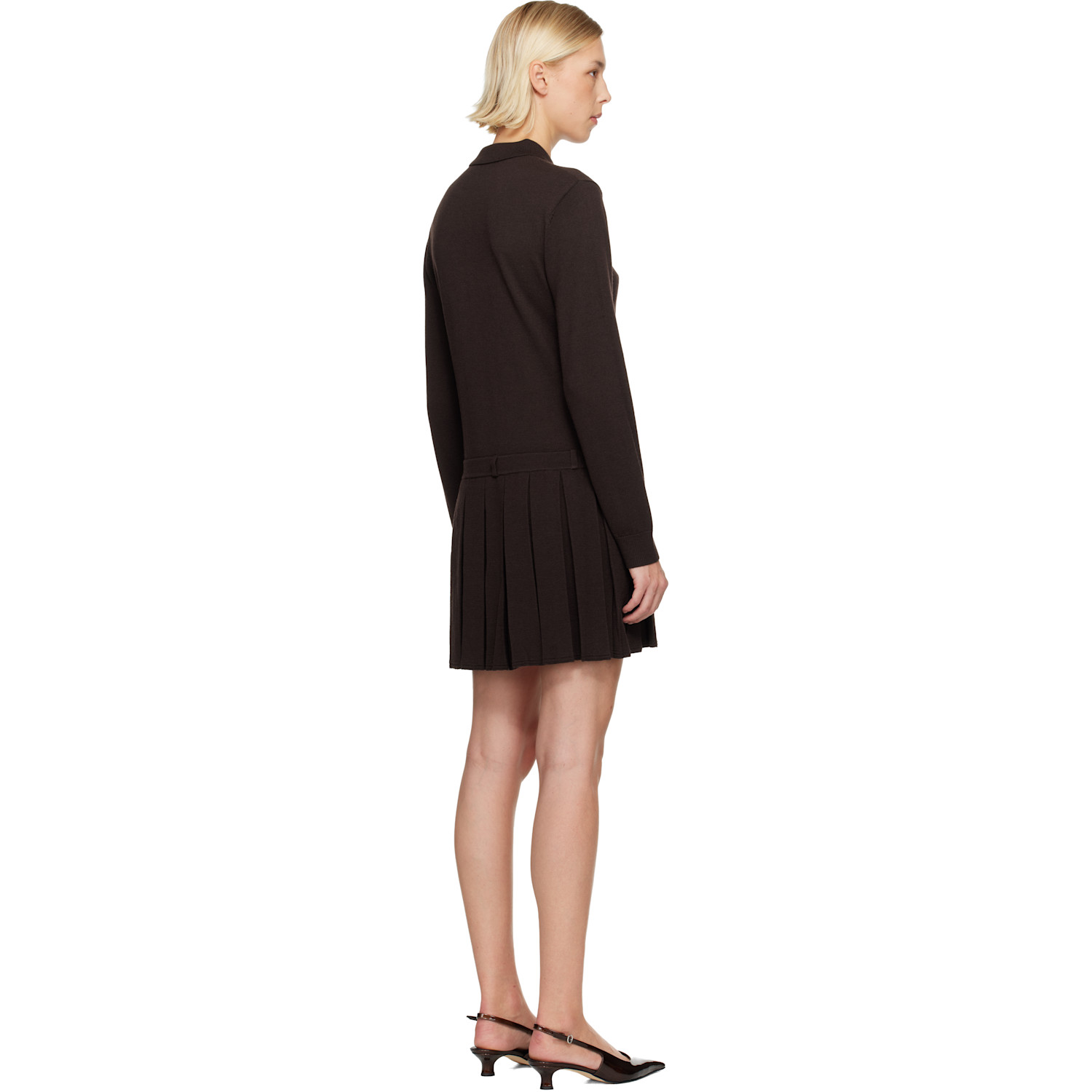  Sandy Liang Brown Hague Sweater Minidress 