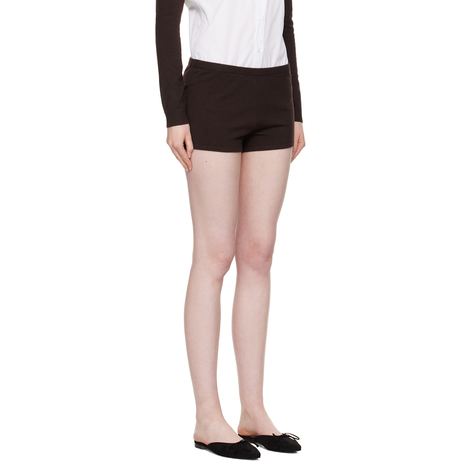  Sandy Liang Brown Hazy Knit Shorts 