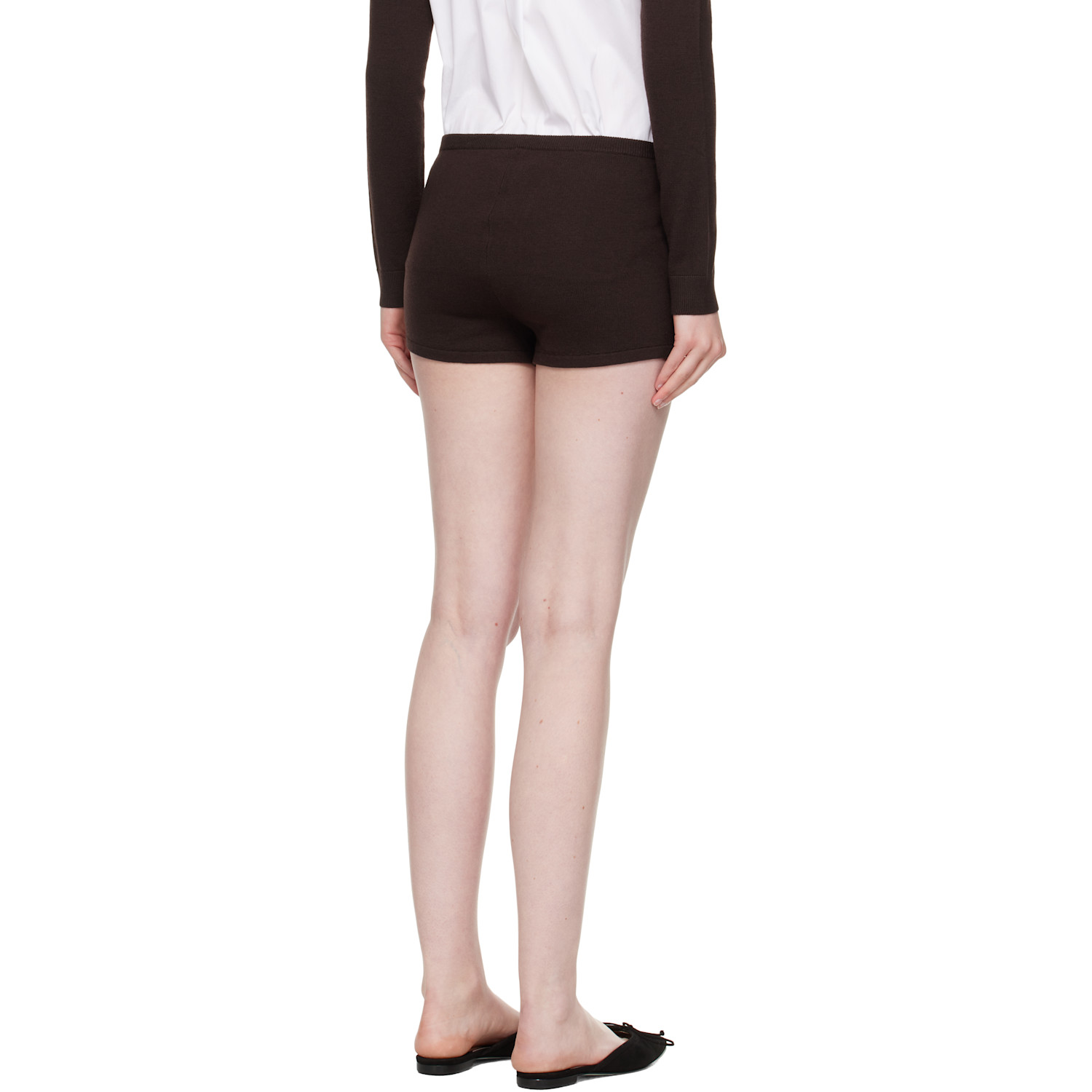  Sandy Liang Brown Hazy Knit Shorts 