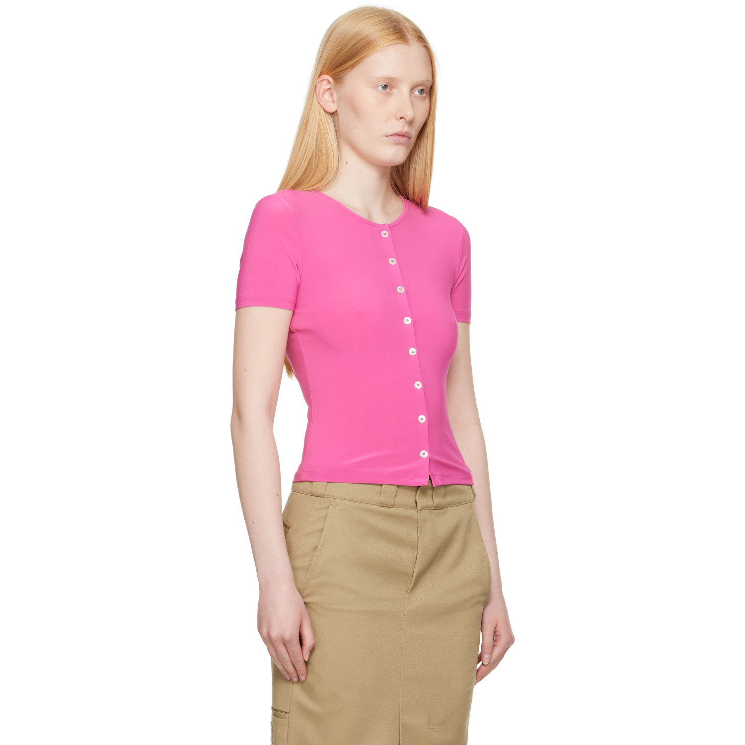  Sandy Liang Pink Ella Cardigan 