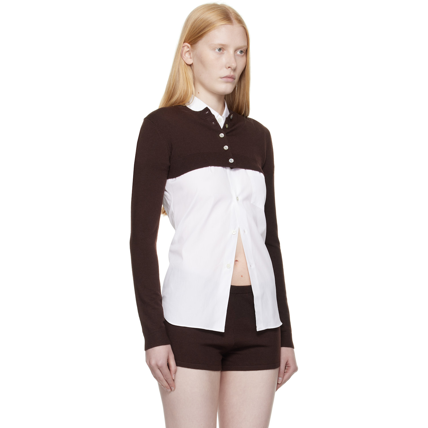  Sandy Liang Brown Chip Cardigan 
