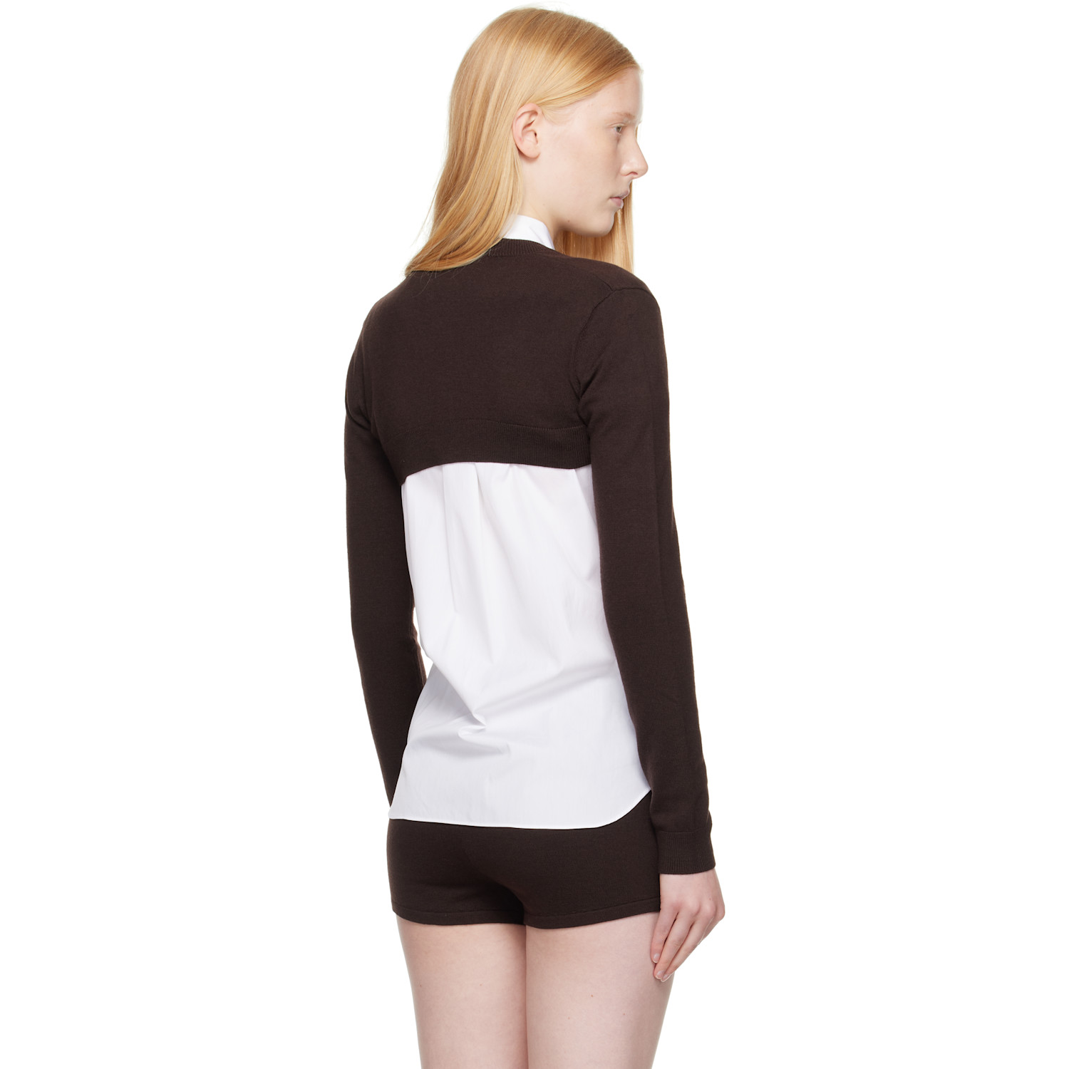  Sandy Liang Brown Chip Cardigan 