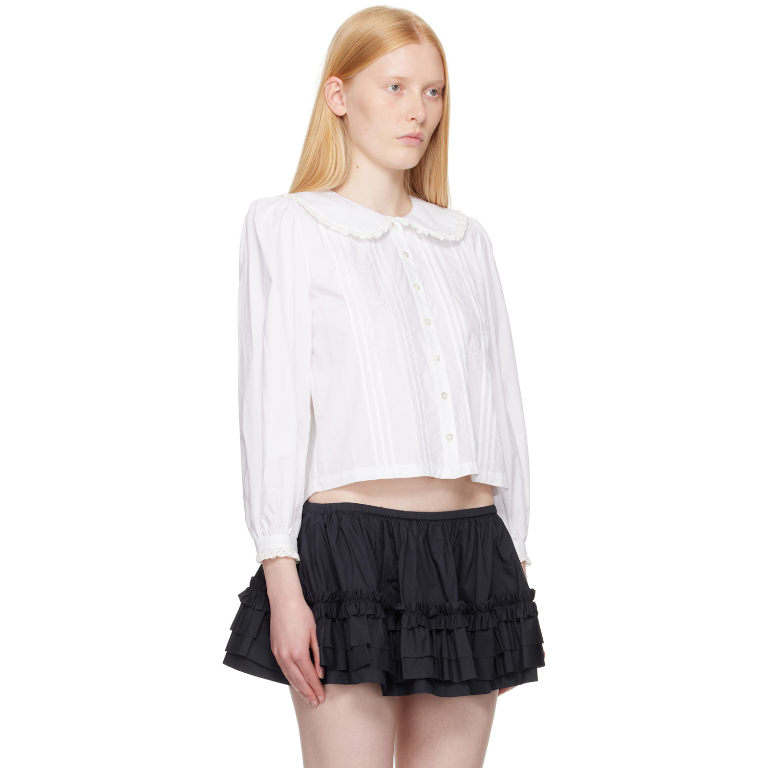  Sandy Liang White Crayon Shirt 