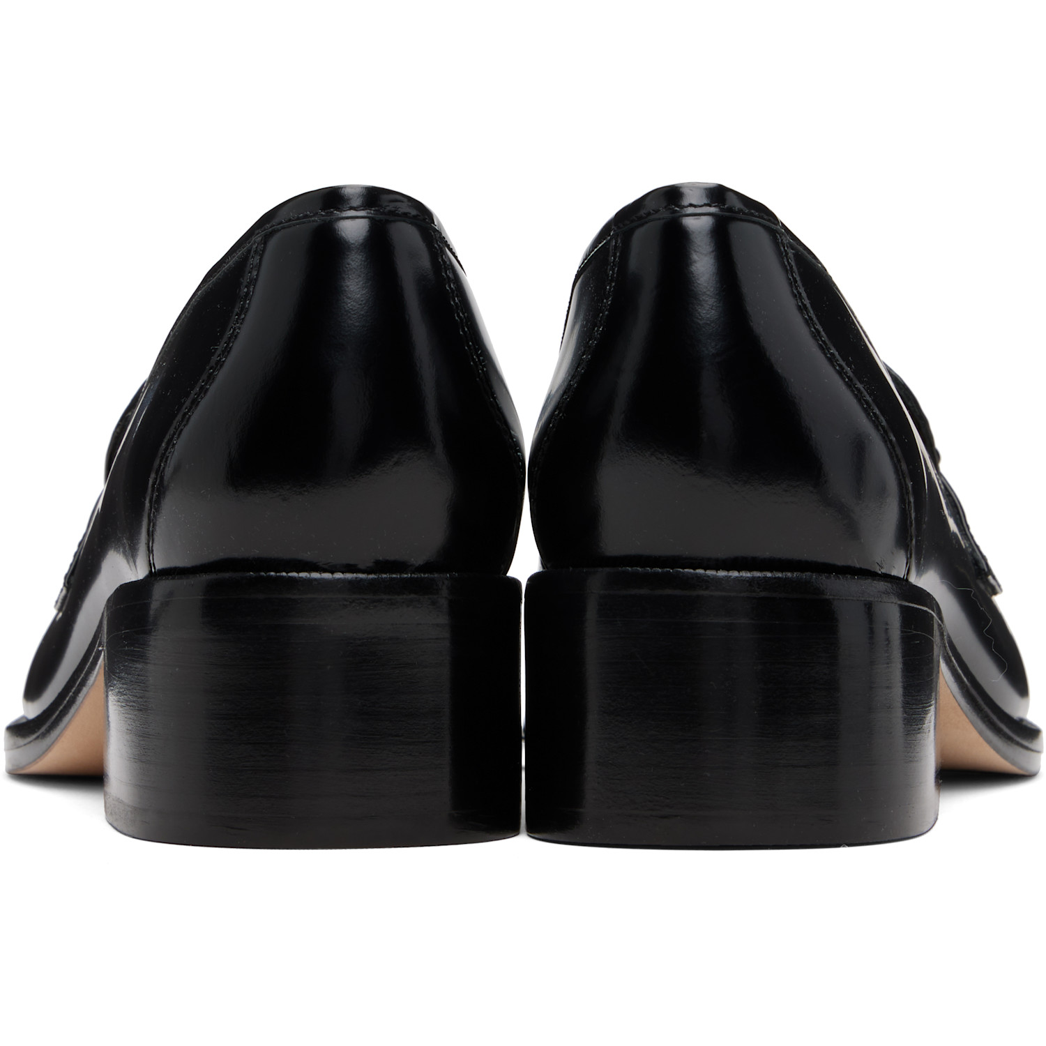  Sandy Liang Black Spazzolato Leather Loafers 