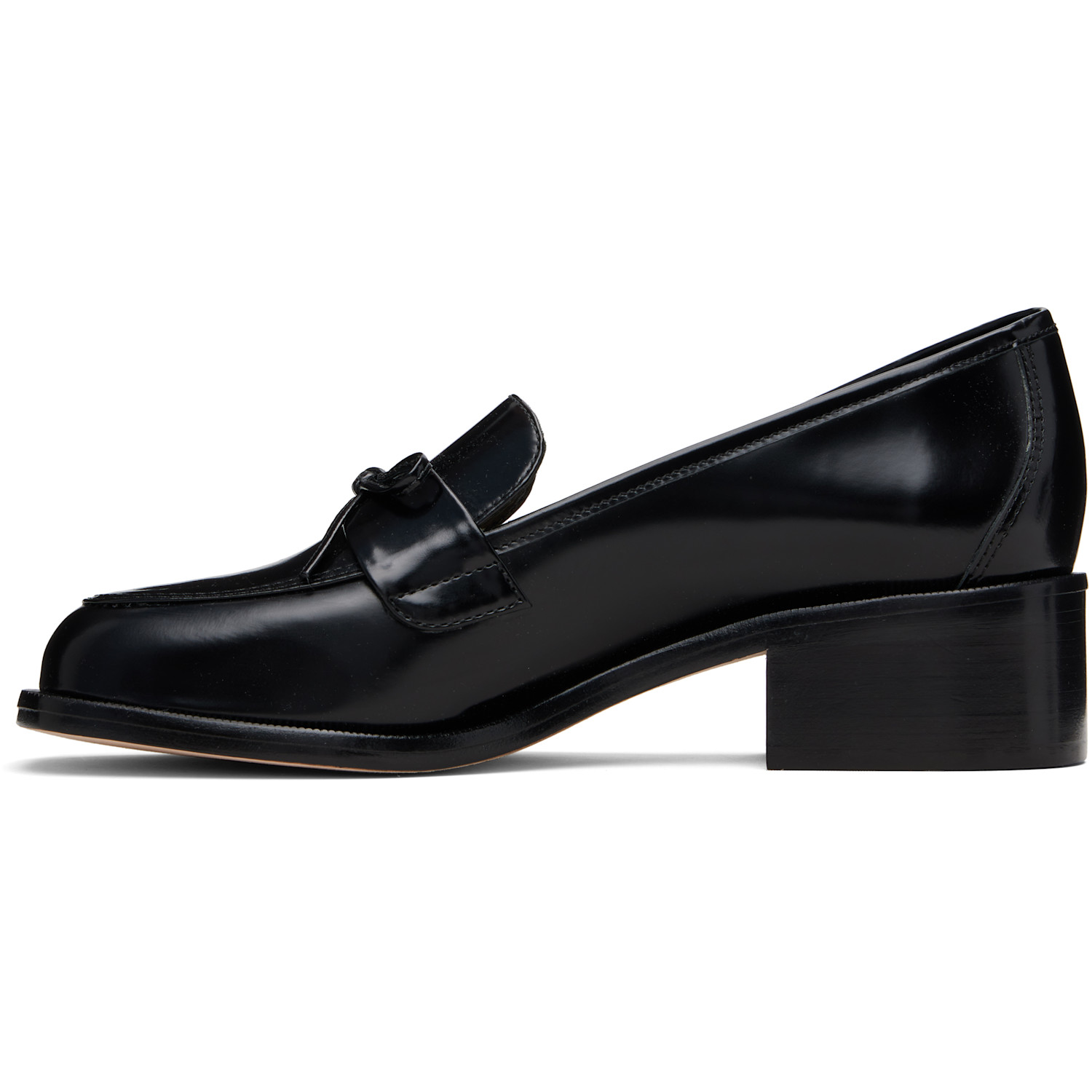  Sandy Liang Black Spazzolato Leather Loafers 