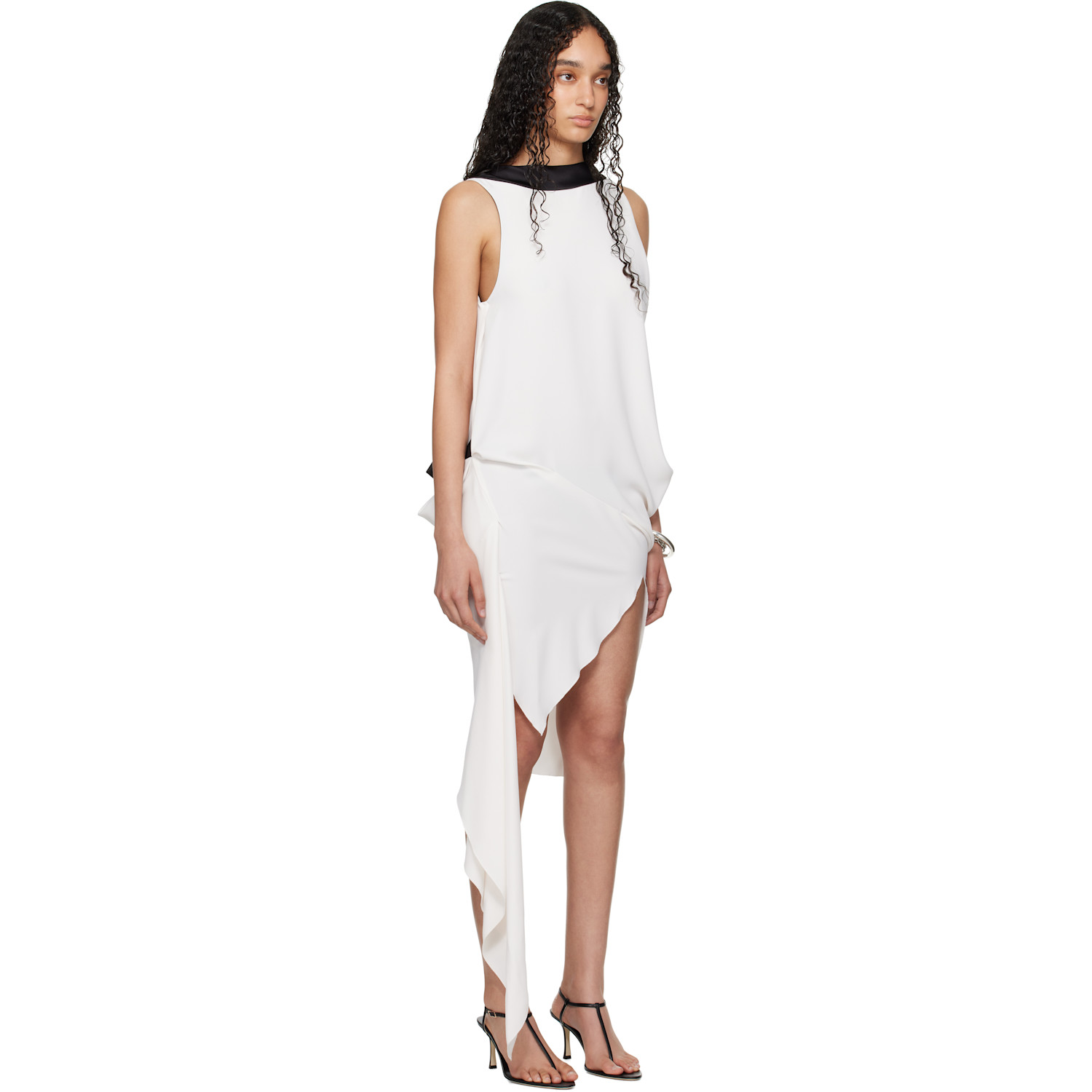  Aaron Esh Ssense Exclusive White Boat Neck Minidress 