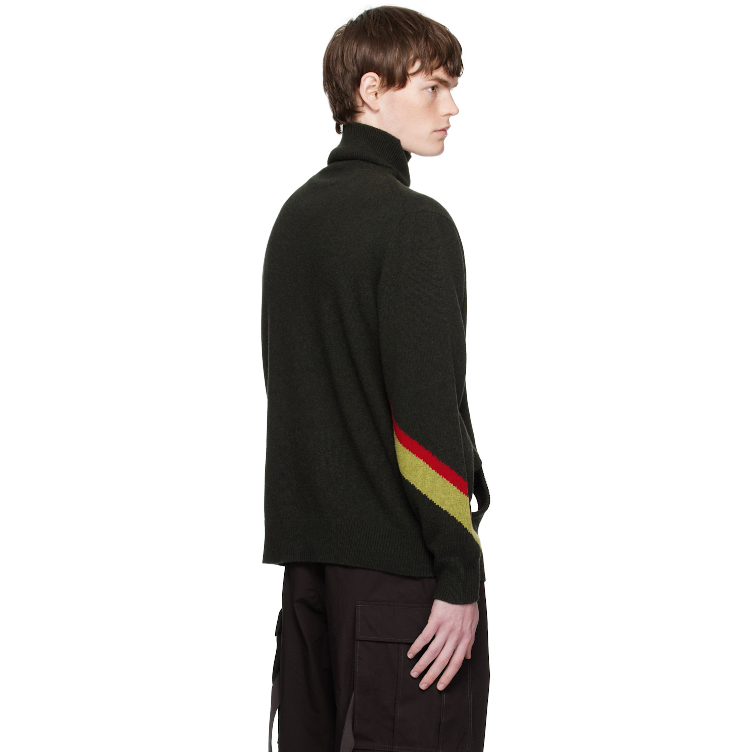  Toga Virilis Khaki Hole Knit Turtleneck 