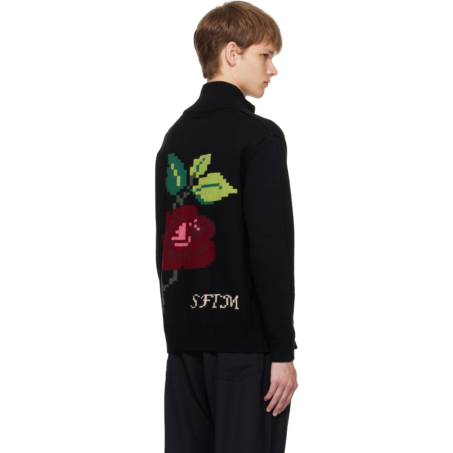  Song For The Mute Black Zip Up Funnel Cardigan 