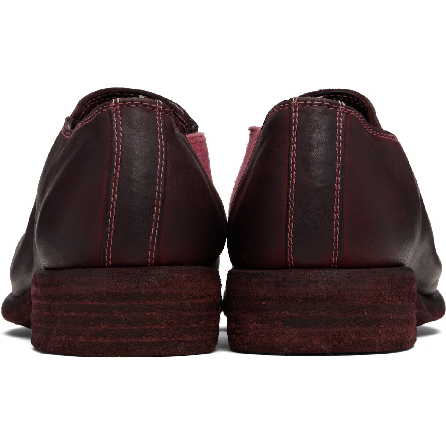  Guidi Burgundy 990e Slip-on Loafers 