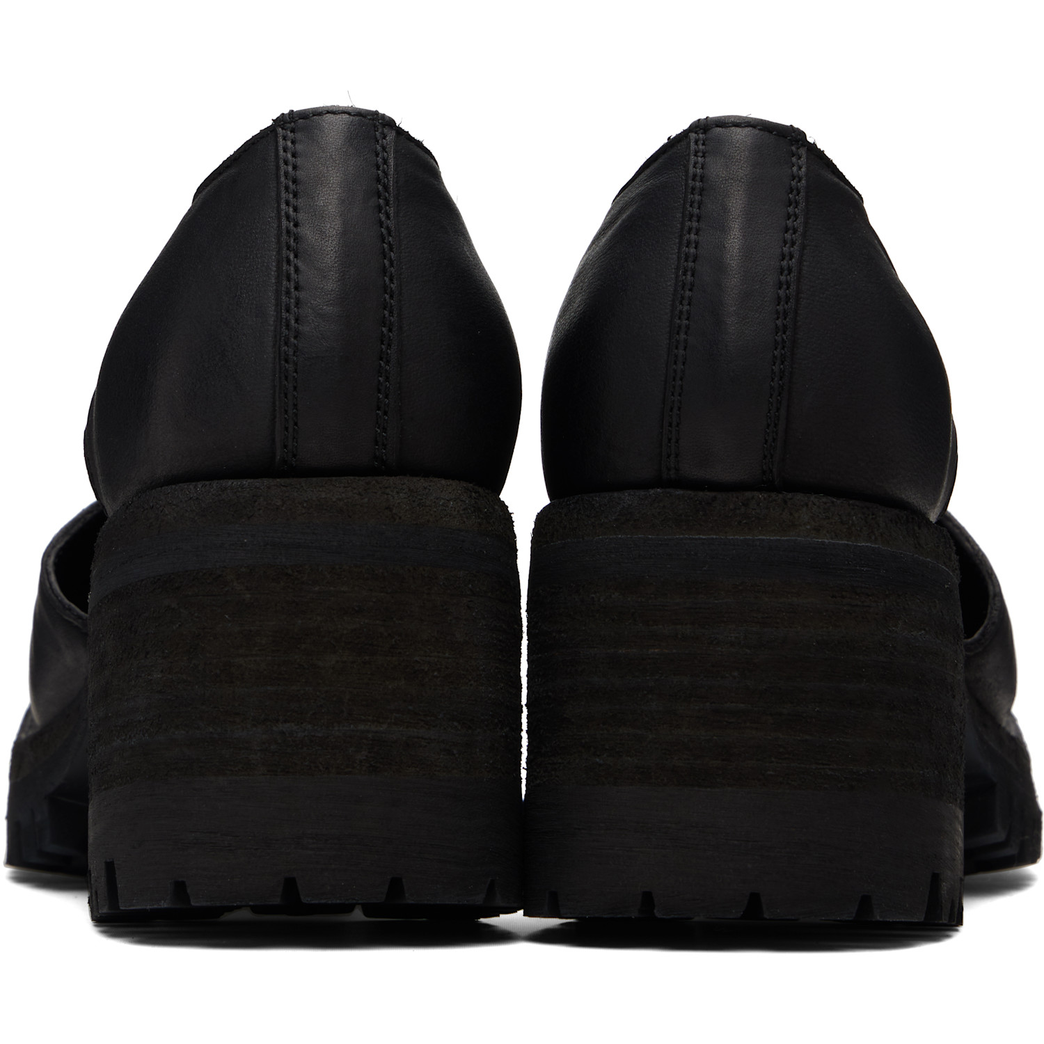  Guidi Black Soft Horse Mary Jane Loafers 
