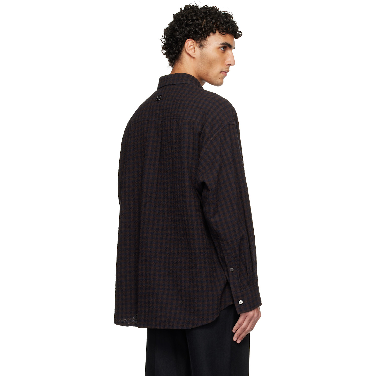  Wooyoungmi Brown Gingham Check Shirt 