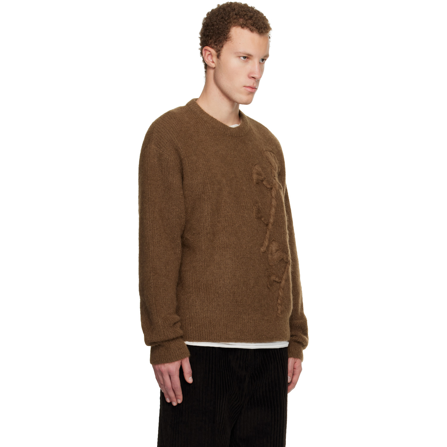  Wooyoungmi Tan Flower Mohair Sweater 