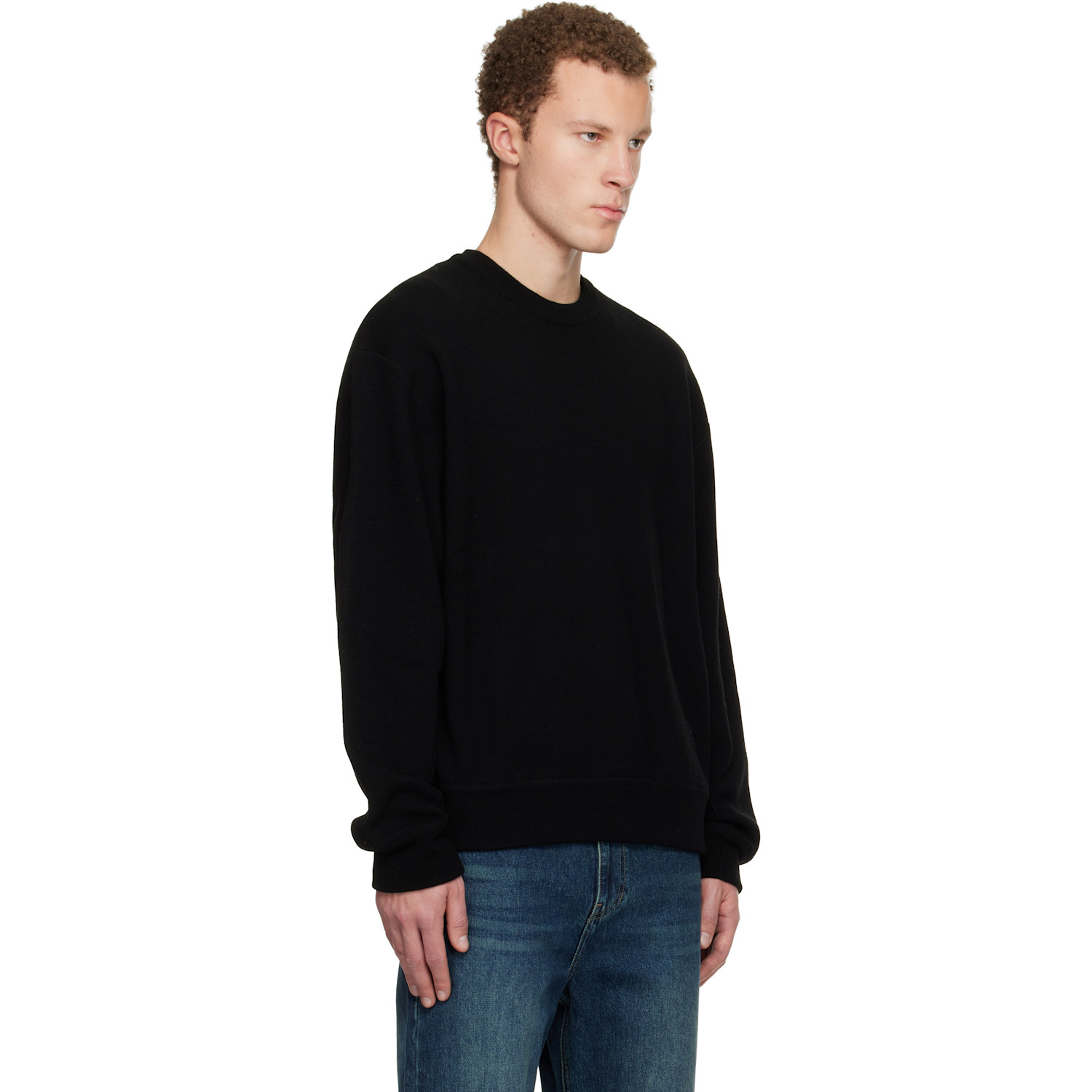  Wooyoungmi Black Round Neck Sweater 