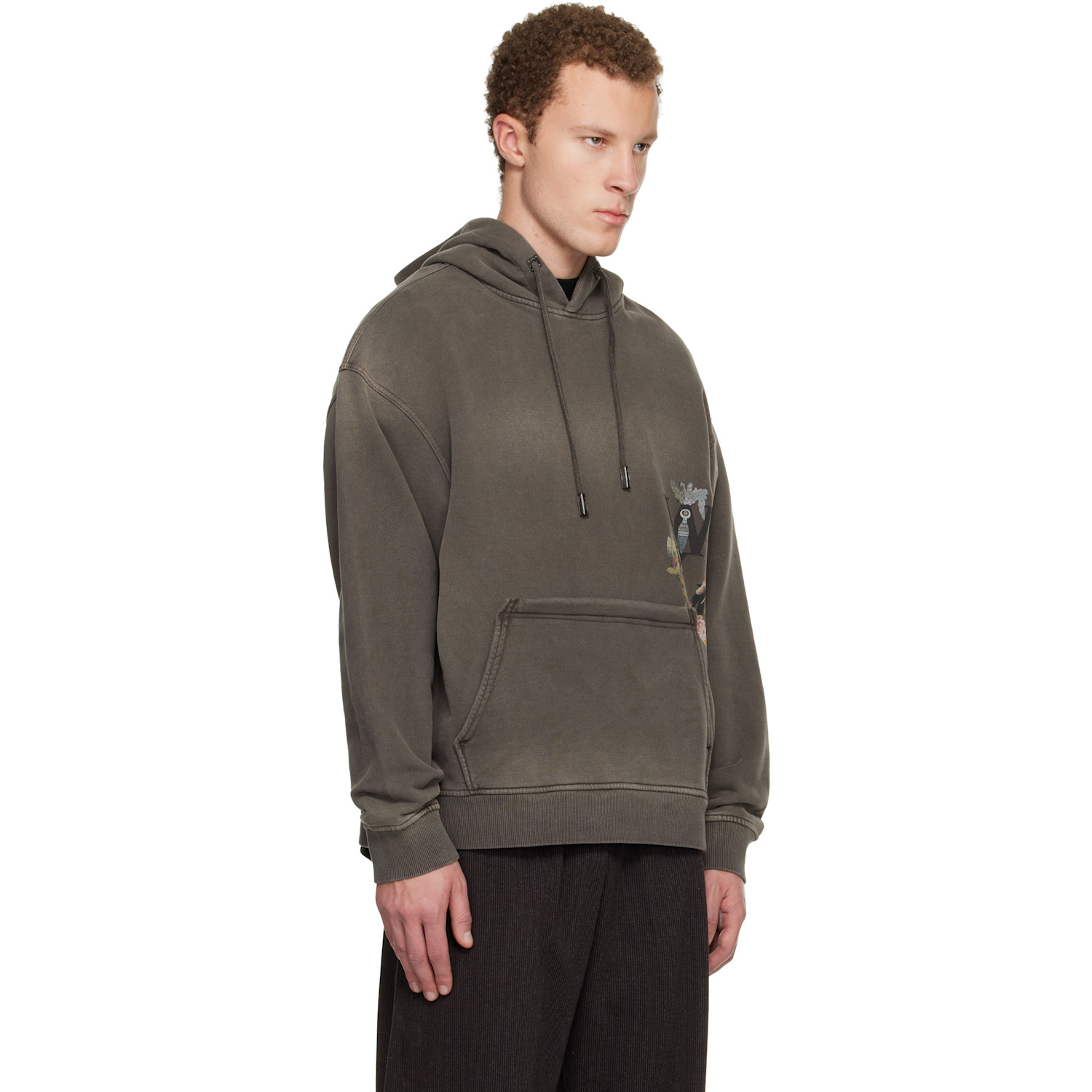  Wooyoungmi Brown Minhwa Logo Dyed Hoodie 