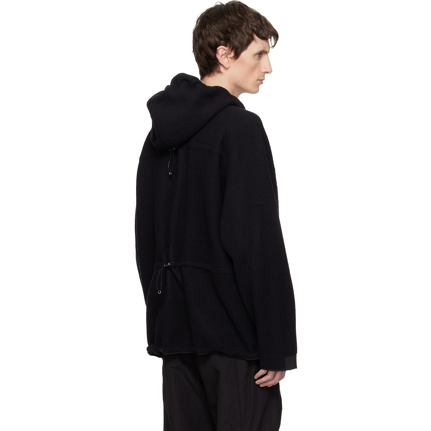  Wooyoungmi Black Logo Patch Hoodie 