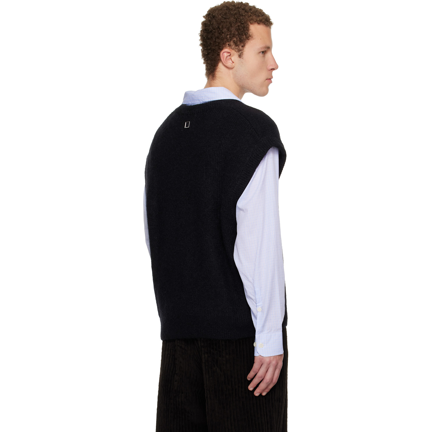  Wooyoungmi Black Flower Knit Vest 