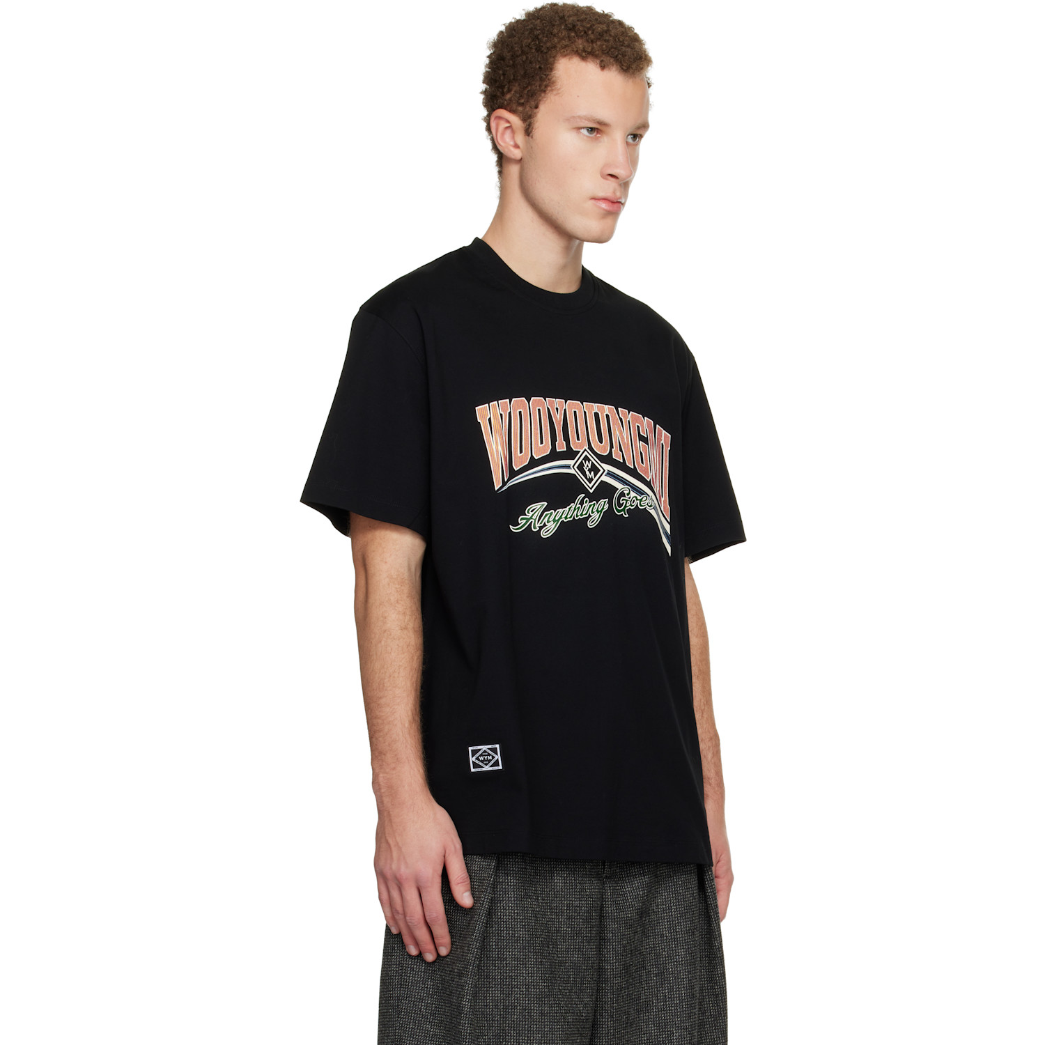  Wooyoungmi Black Lenticular Logo T-shirt 