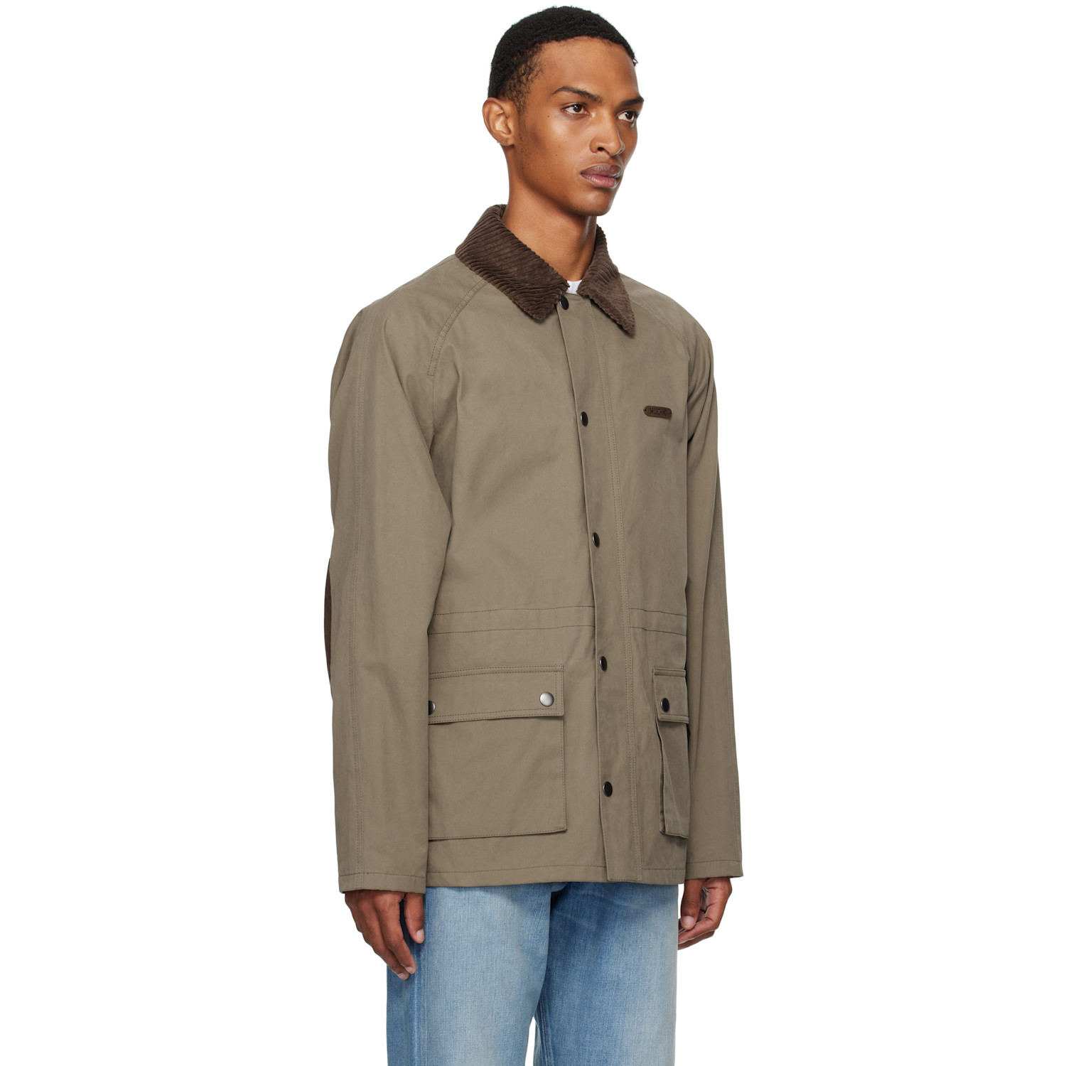  Moschino Khaki Cotton Diagonal Jacket 