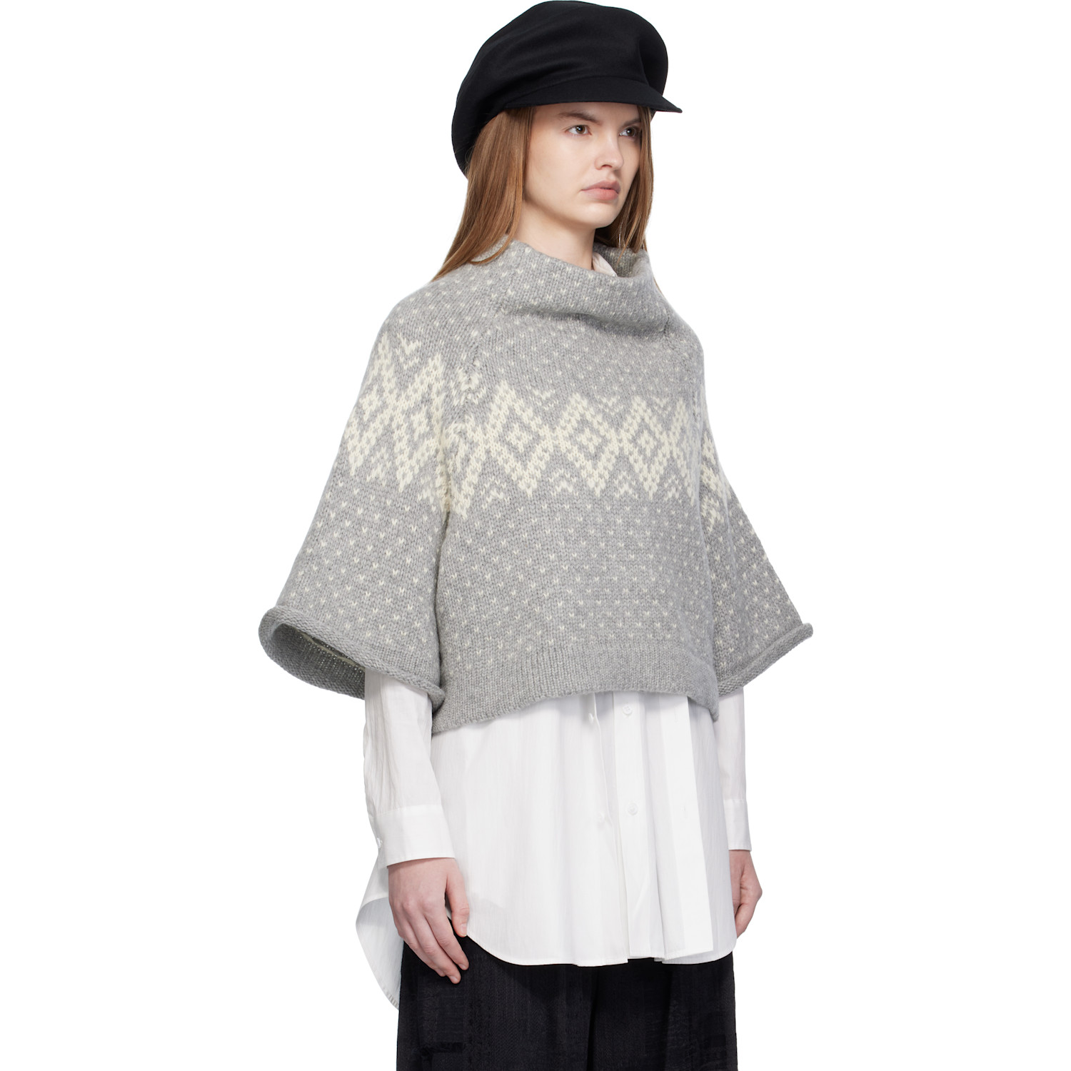  Y's Gray Raglan Sleeve Sweater 