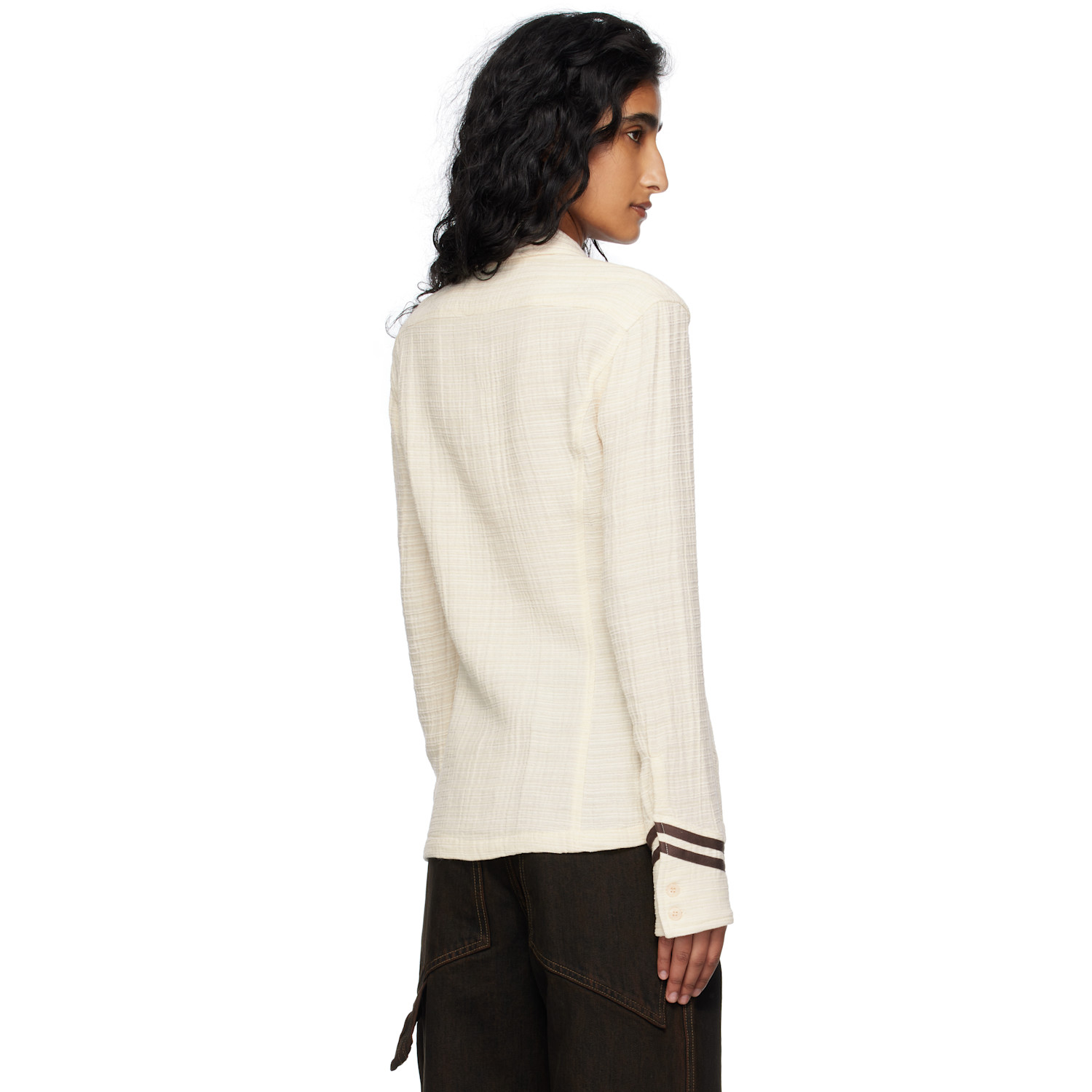 Open Yy Beige Sailor Cuffs Shirt 