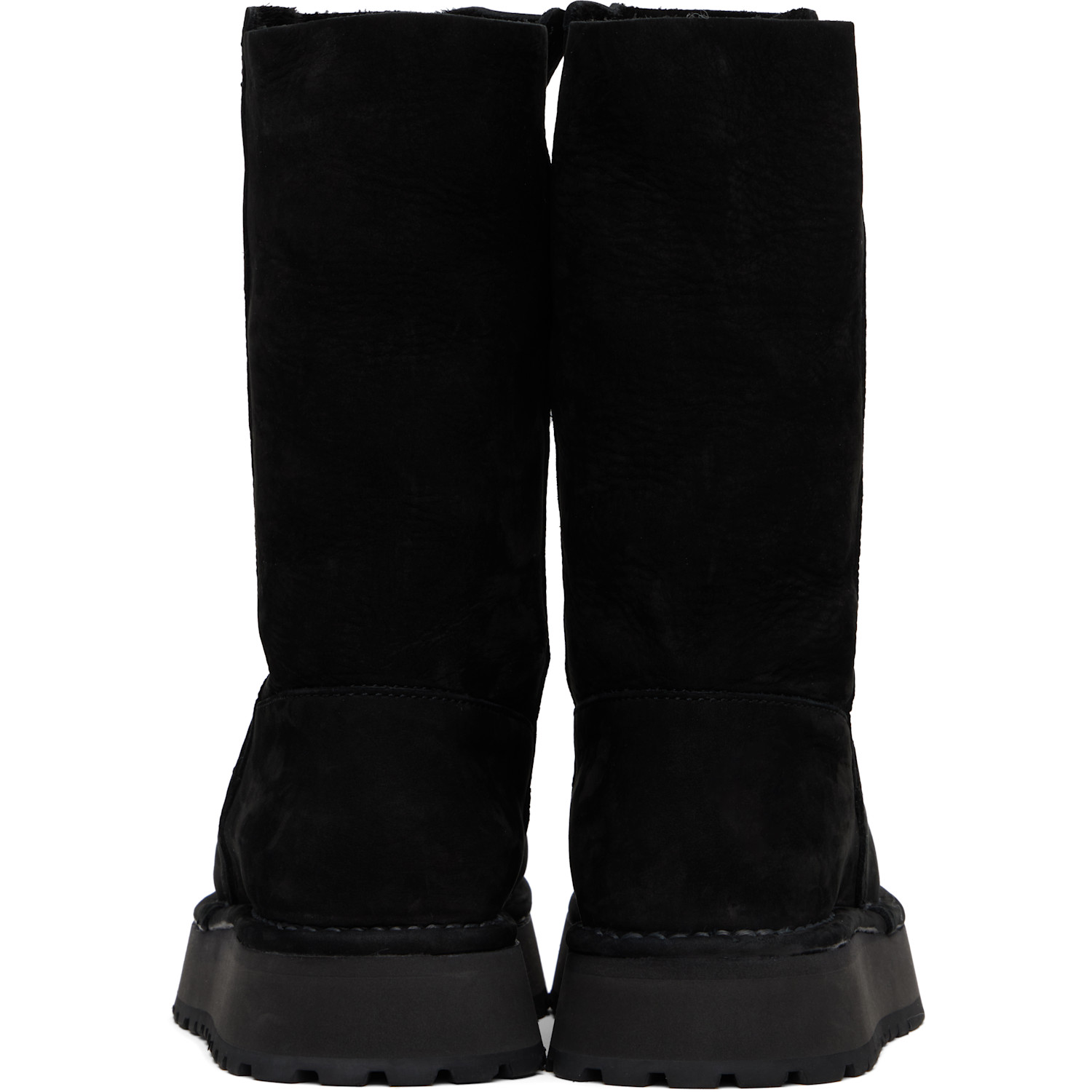  Y's Black Nubuck Leather Slip-on Boots 