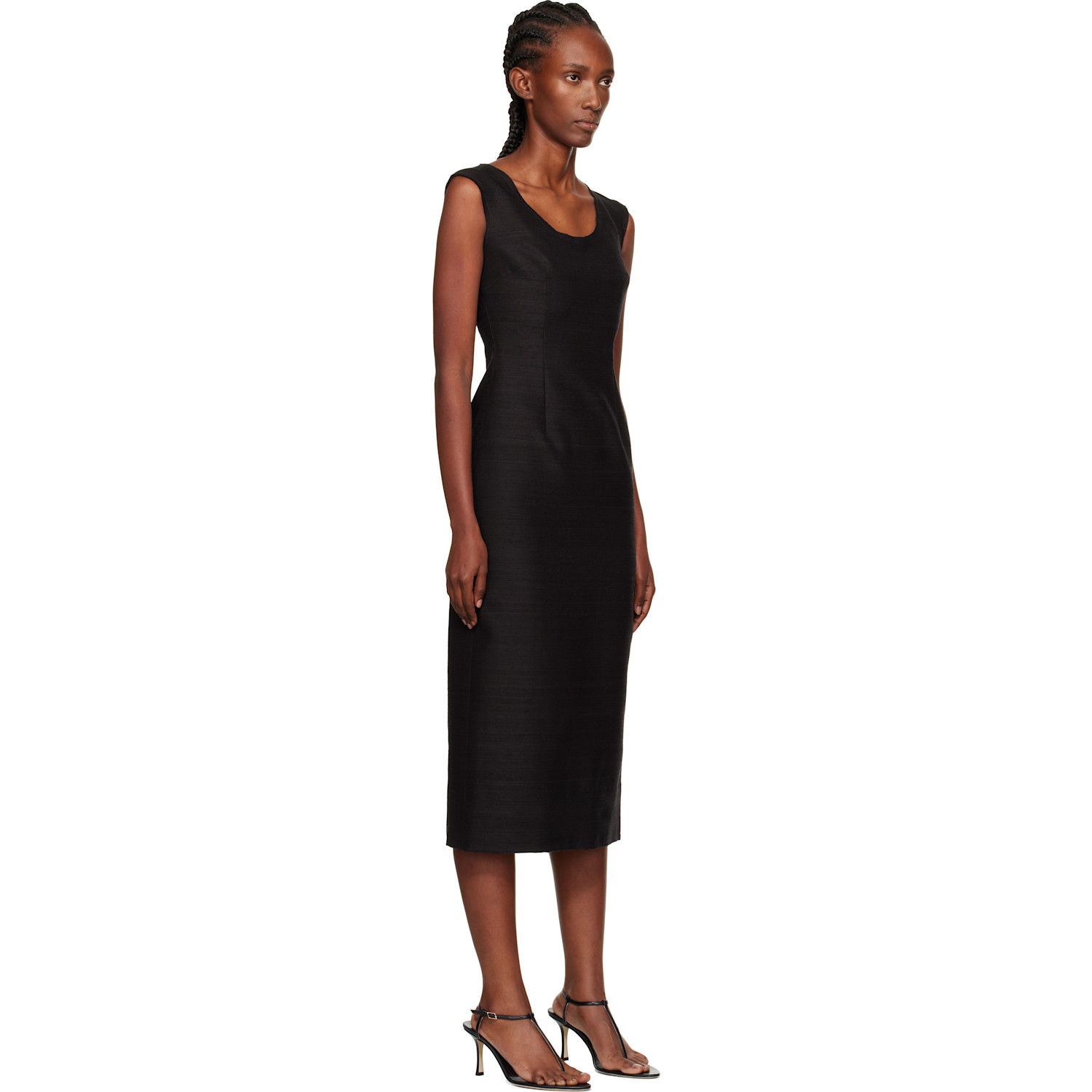  Gia Studios Black Sabrina Midi Dress 