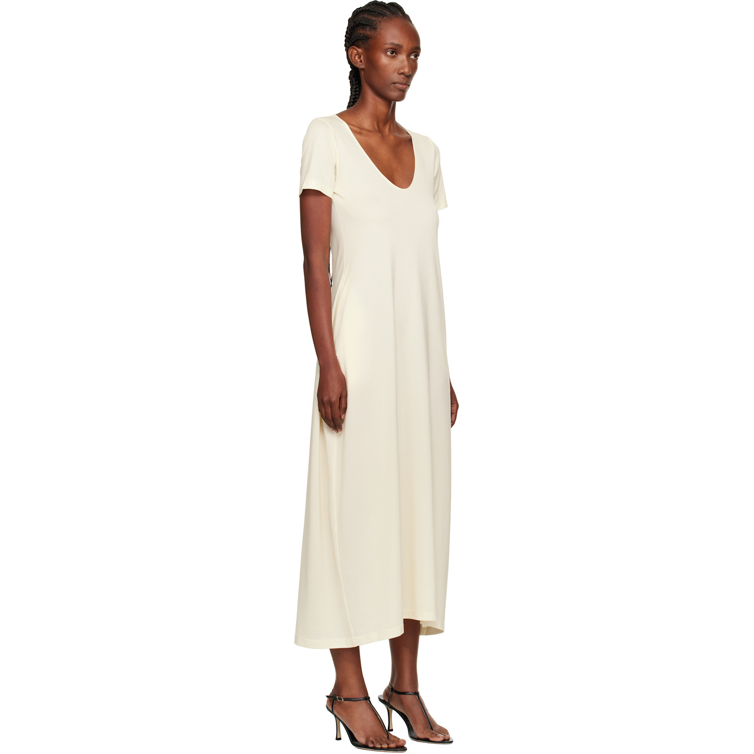  Gia Studios Off-white Raphine Midi Dress 