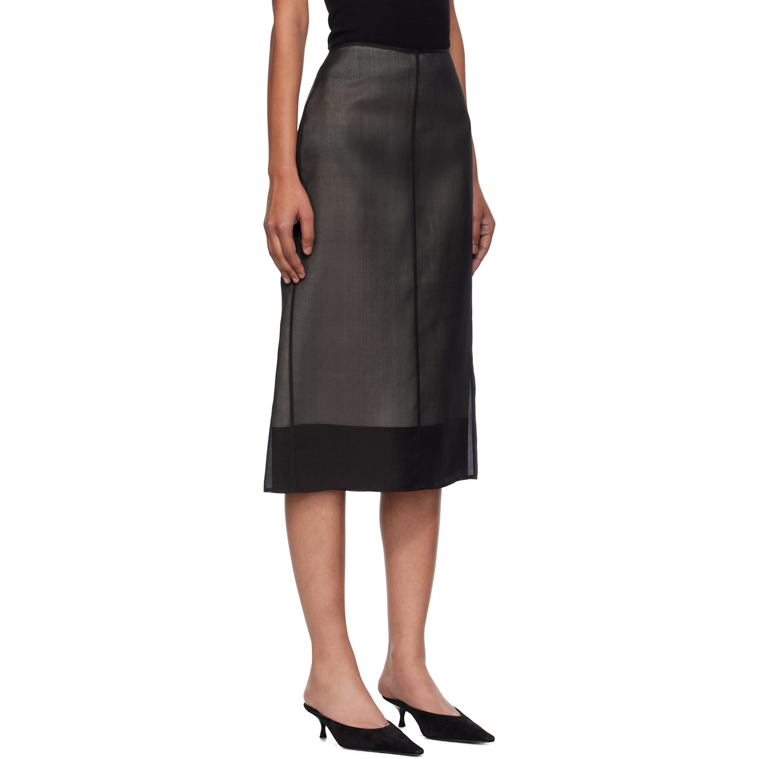  Gia Studios Black Lucienne Midi Skirt 