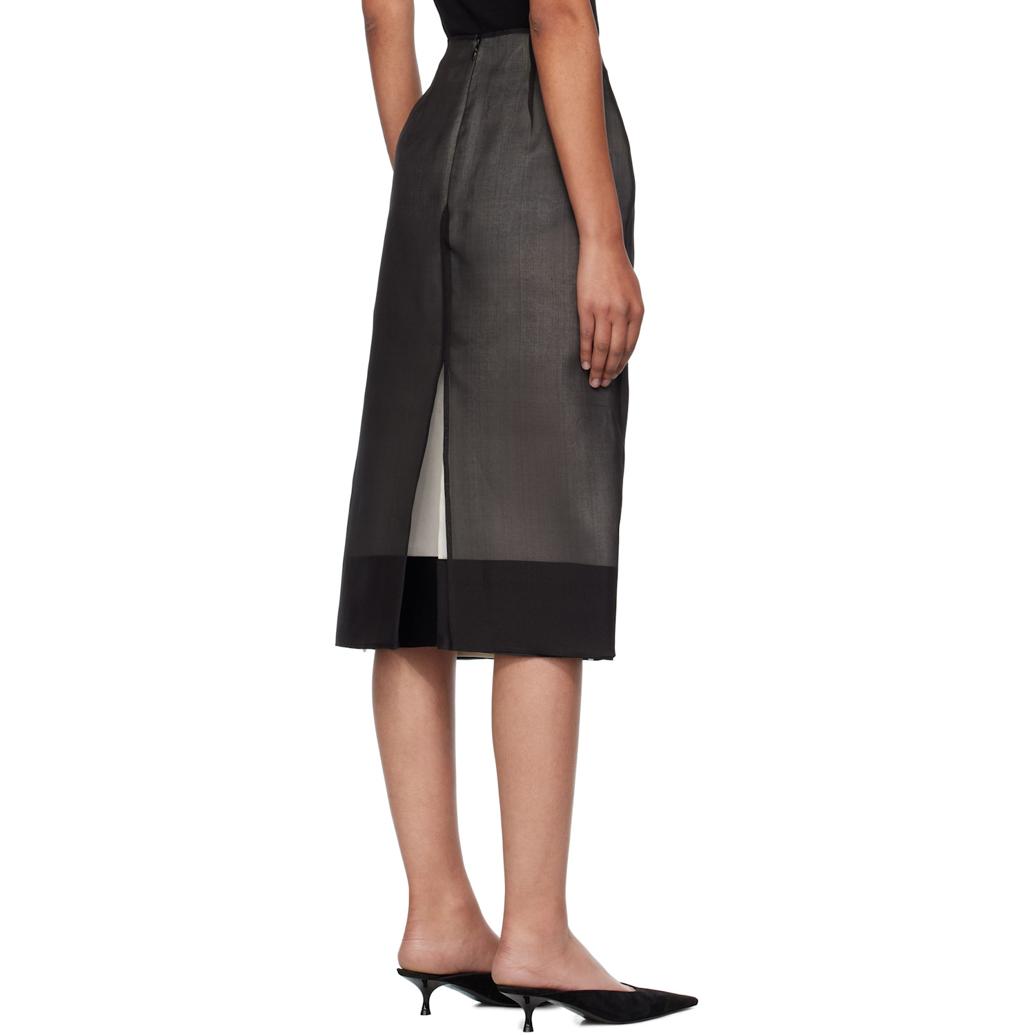  Gia Studios Black Lucienne Midi Skirt 