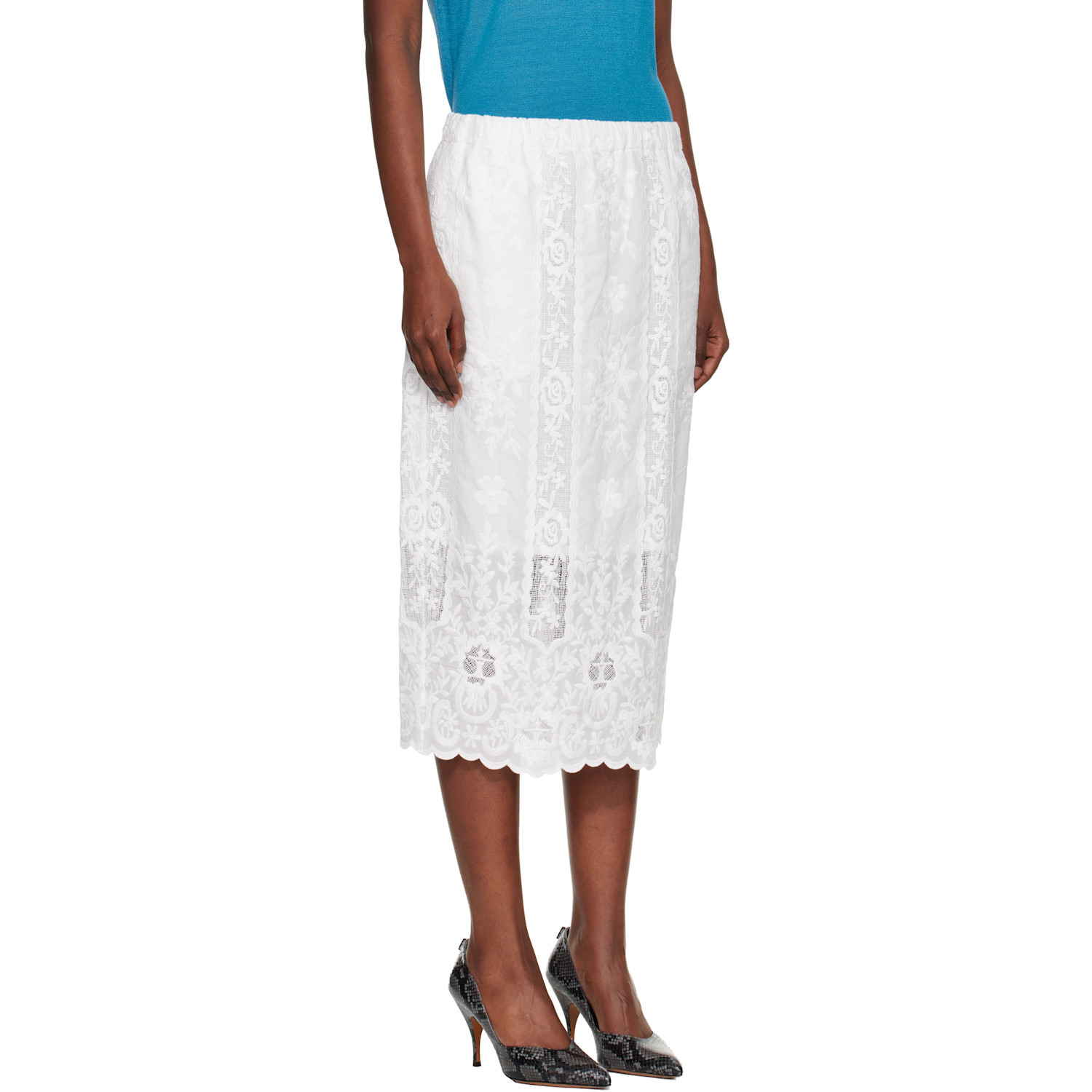  Wales Bonner White Willow Midi Skirt 