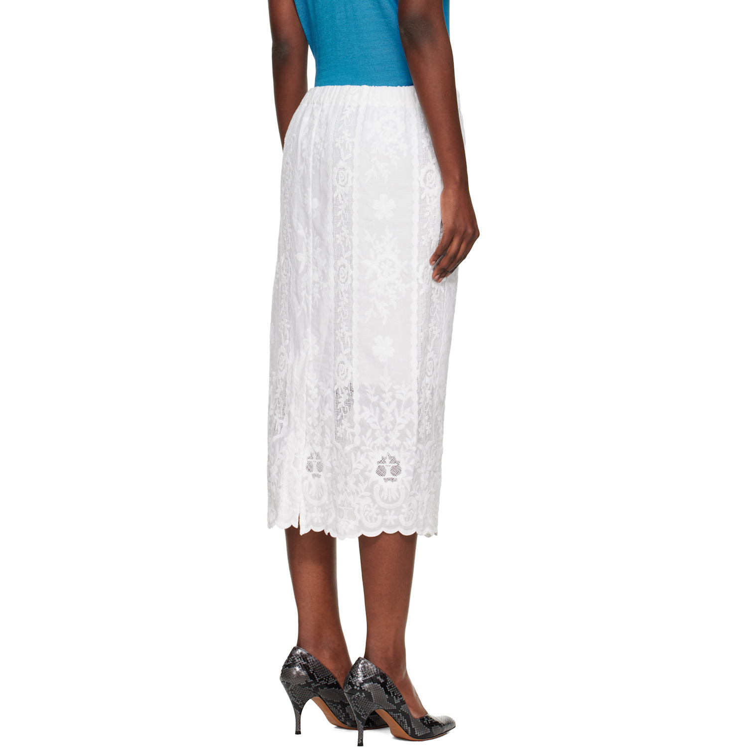  Wales Bonner White Willow Midi Skirt 