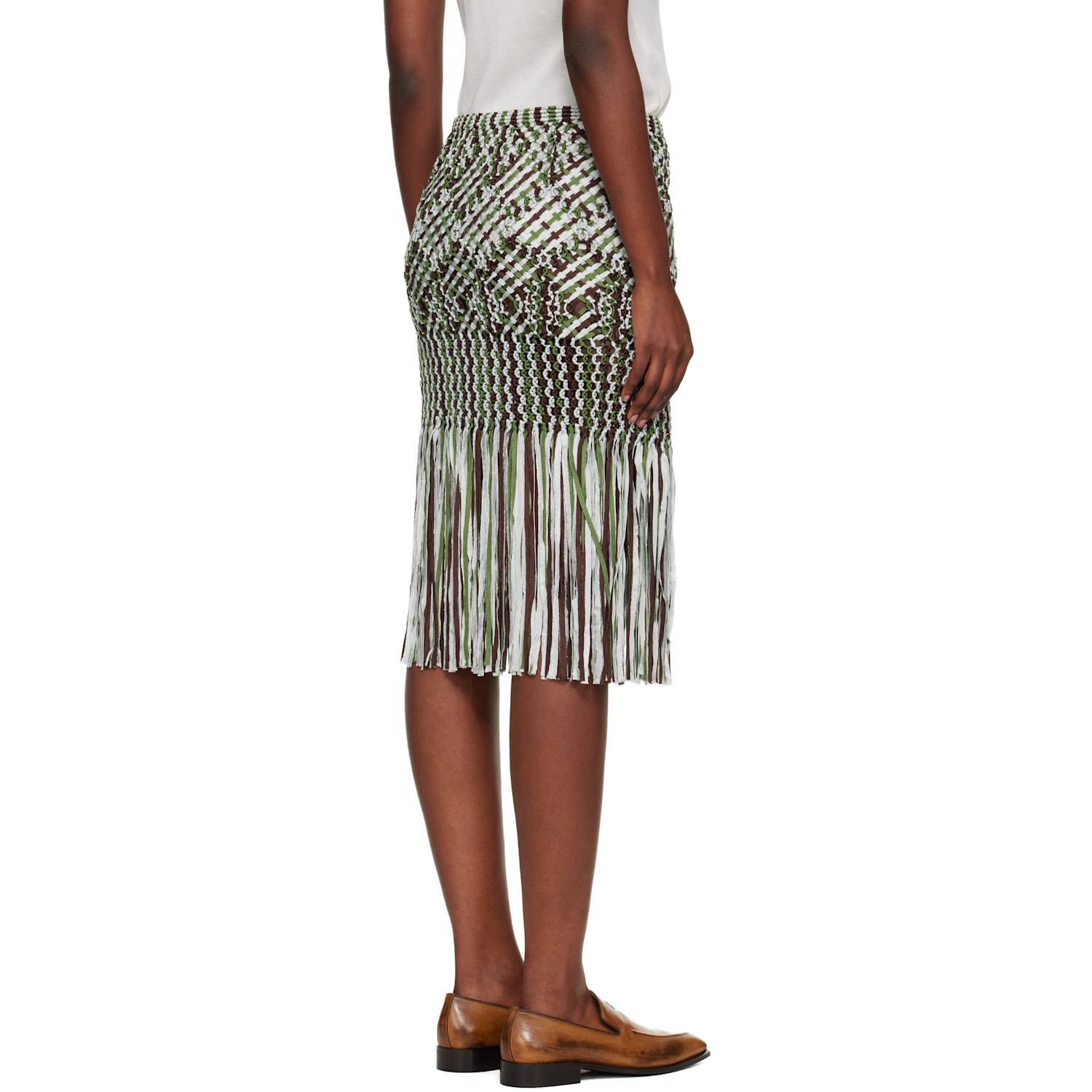  Wales Bonner Multicolor Java Macrame Midi Skirt 