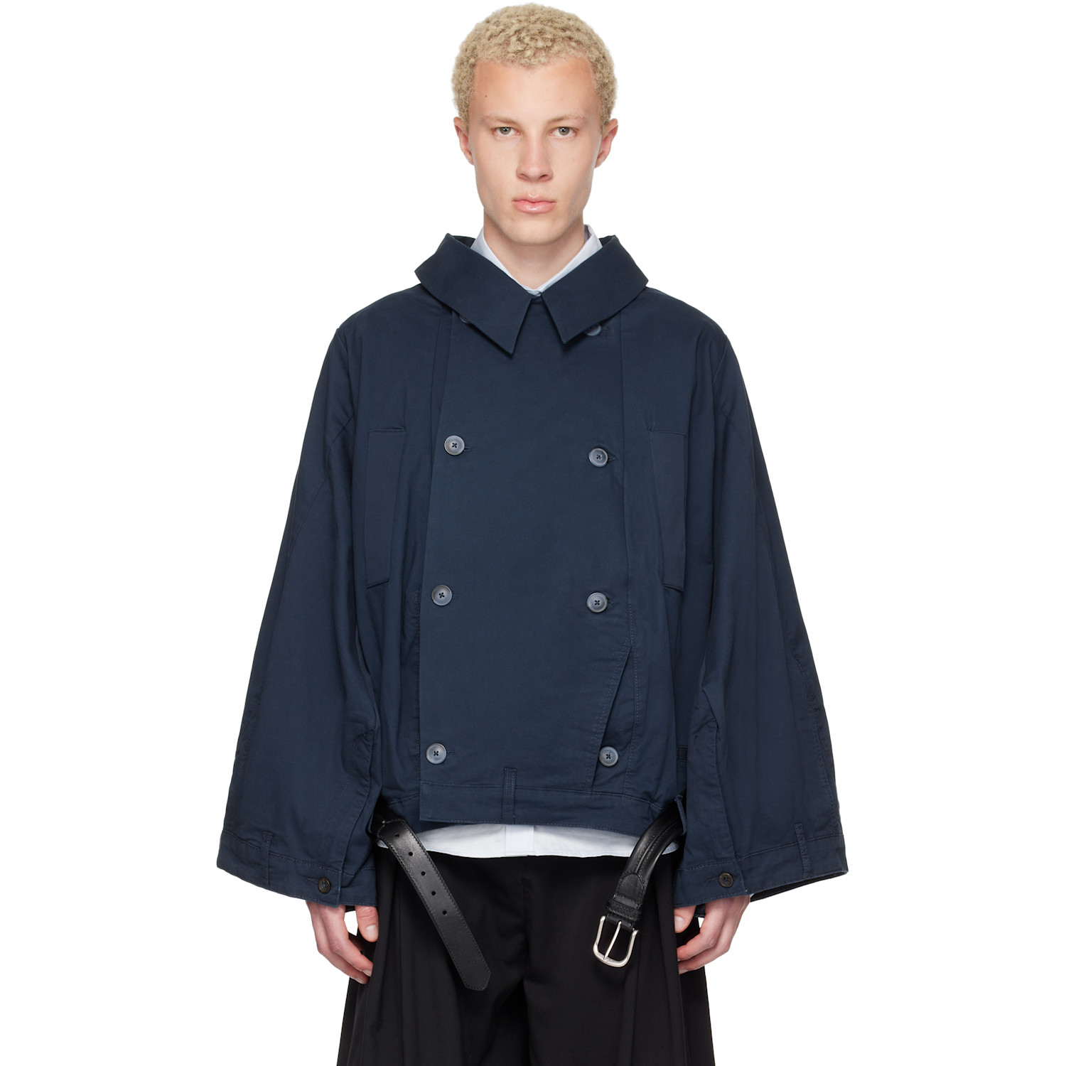HODAKOVA Navy Double Breasted Upd Jacket