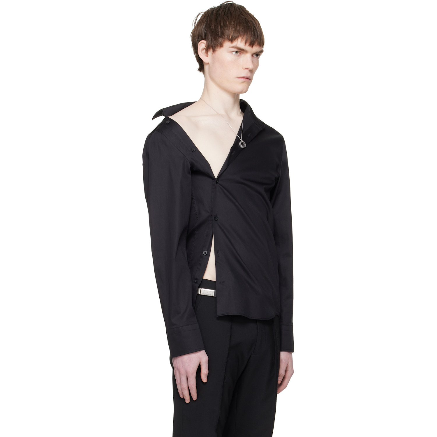  Hodakova Black Asymmetric Shirt 