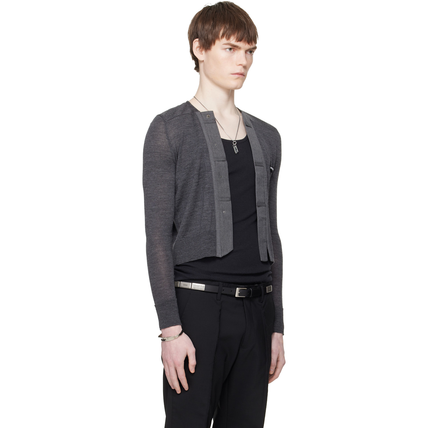  Hodakova Gray Knitted Long Sleeve Cardigan 